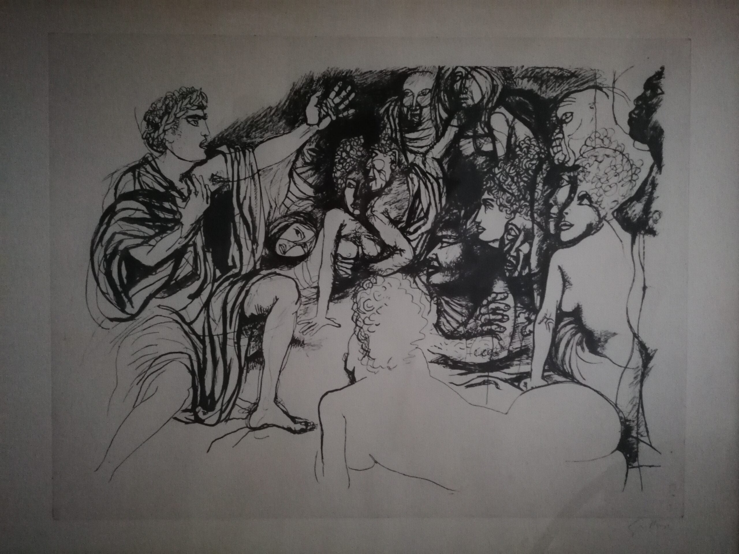 Renato Guttuso - Escena con personajes teatrales