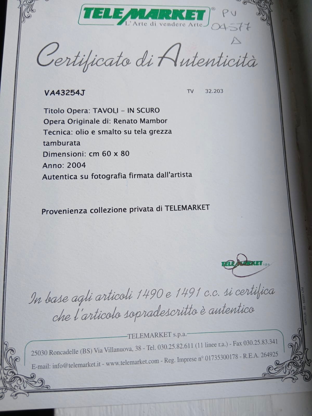 Renato Mambor - Tavoli-in scuro