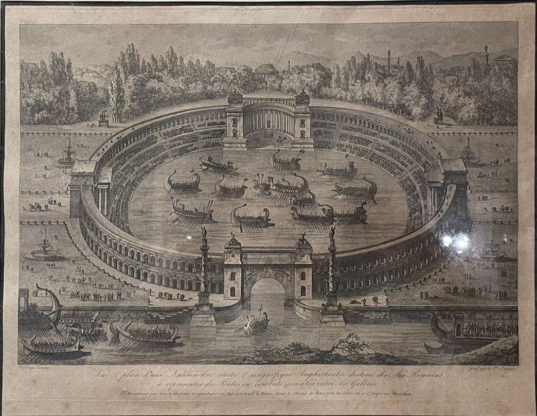 "Vue et plan d'une Naumachie" dal viaggio pittoresco di Jean-Claude Richard de Saint-Non