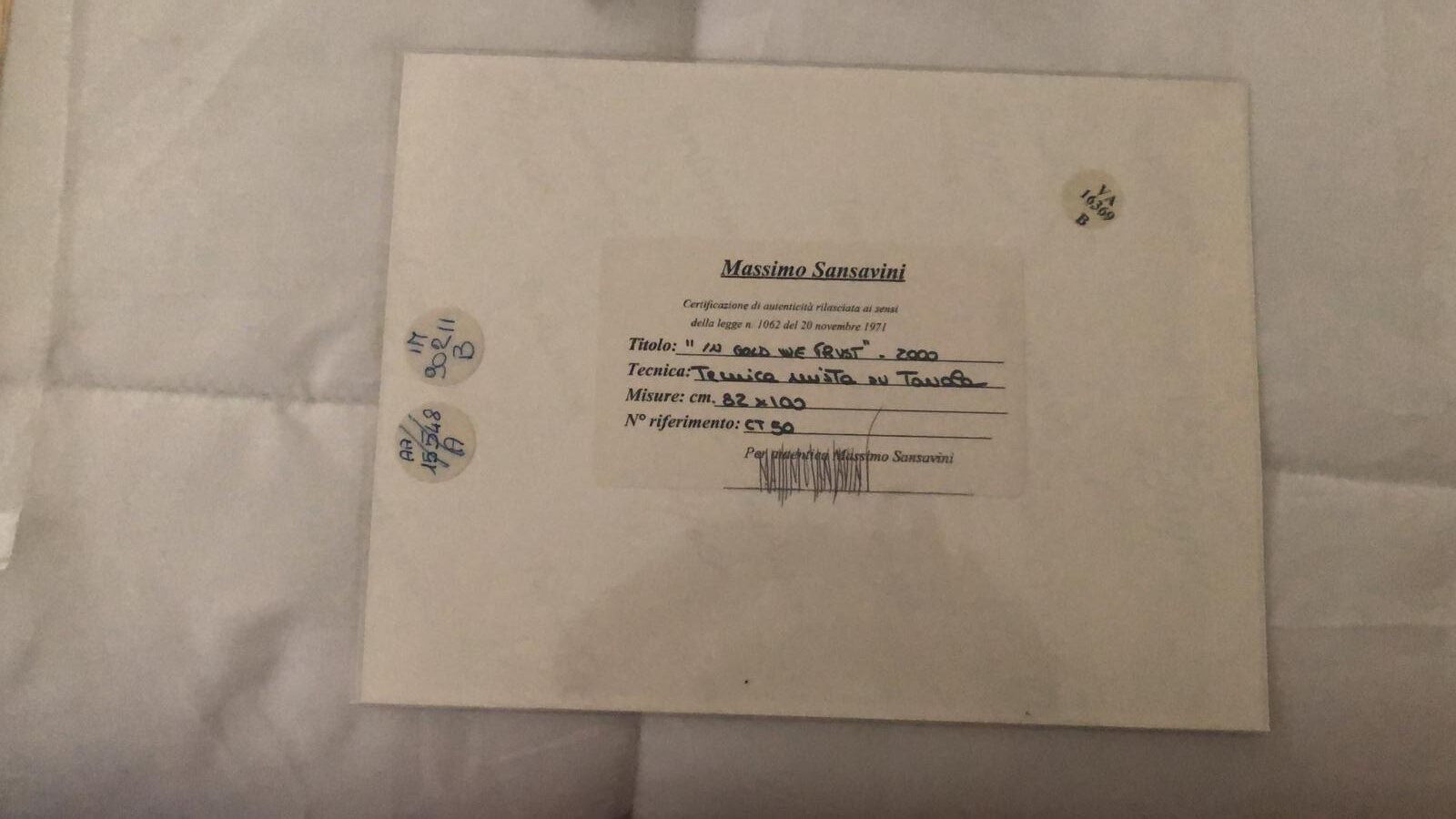 Massimo Sansavini - In gold we trust