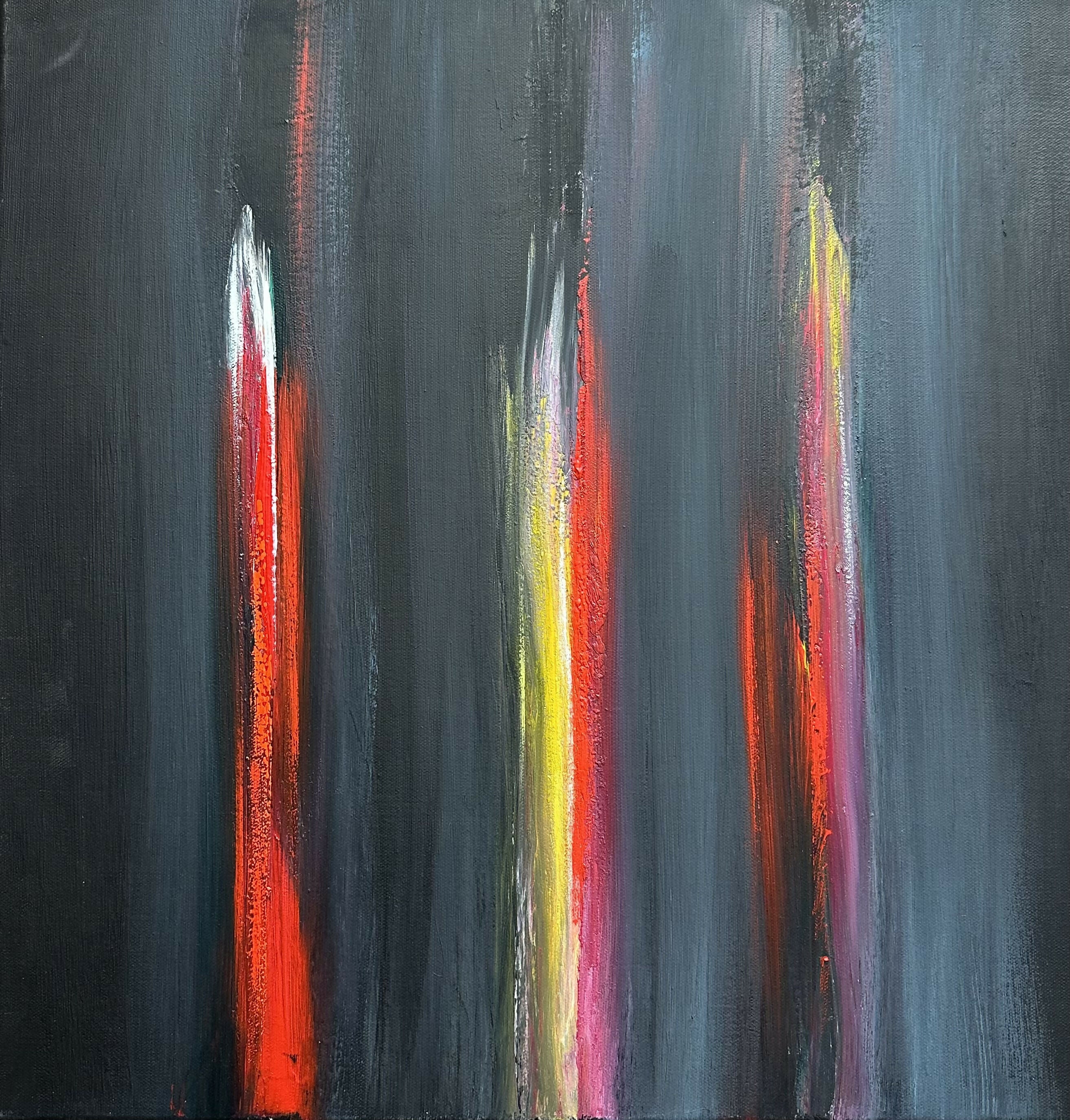 Ennio Finzi - Il verso del colore in nero - Acrilico su tela