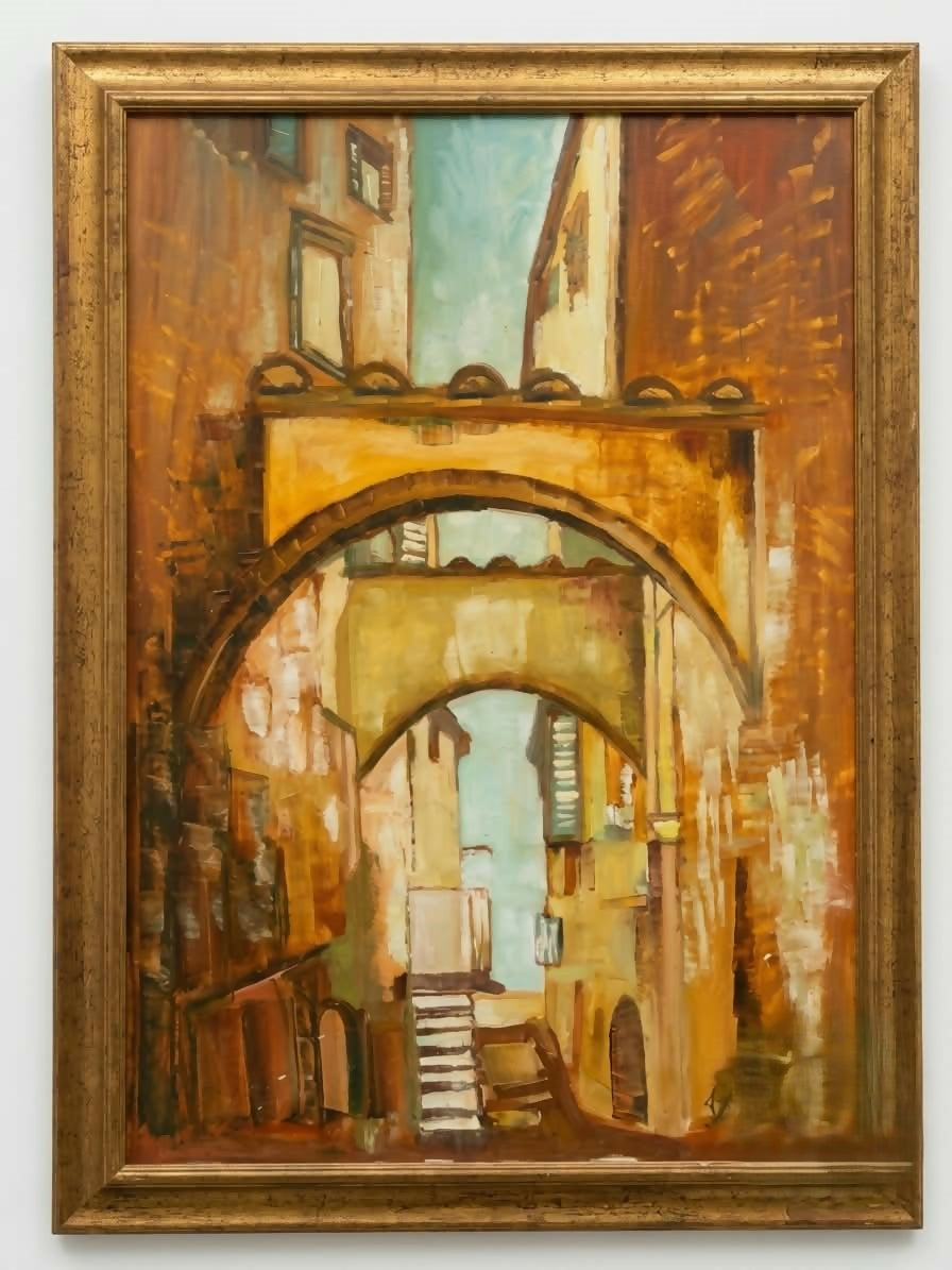 Scorcio architettonico di Anna Franca Rotini, tecniche miste su tela