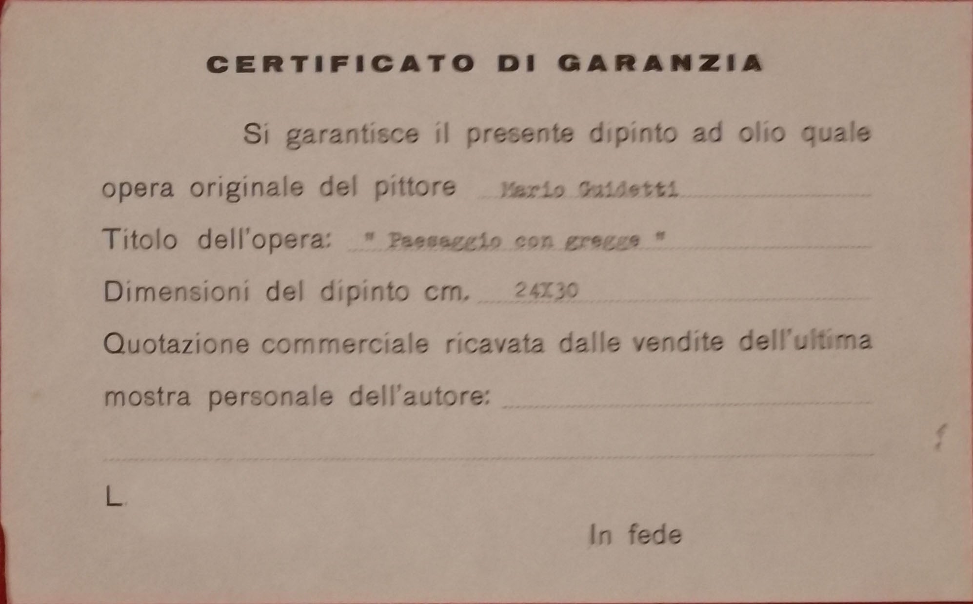 Mario Guidetti - Paesaggio con gregge