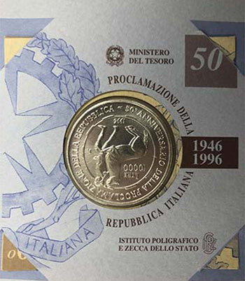 Moneta celebrativa 50° anniversario proclamazione Repubblica Italiana - Istituto Poligrafico e Zecca dello Stato