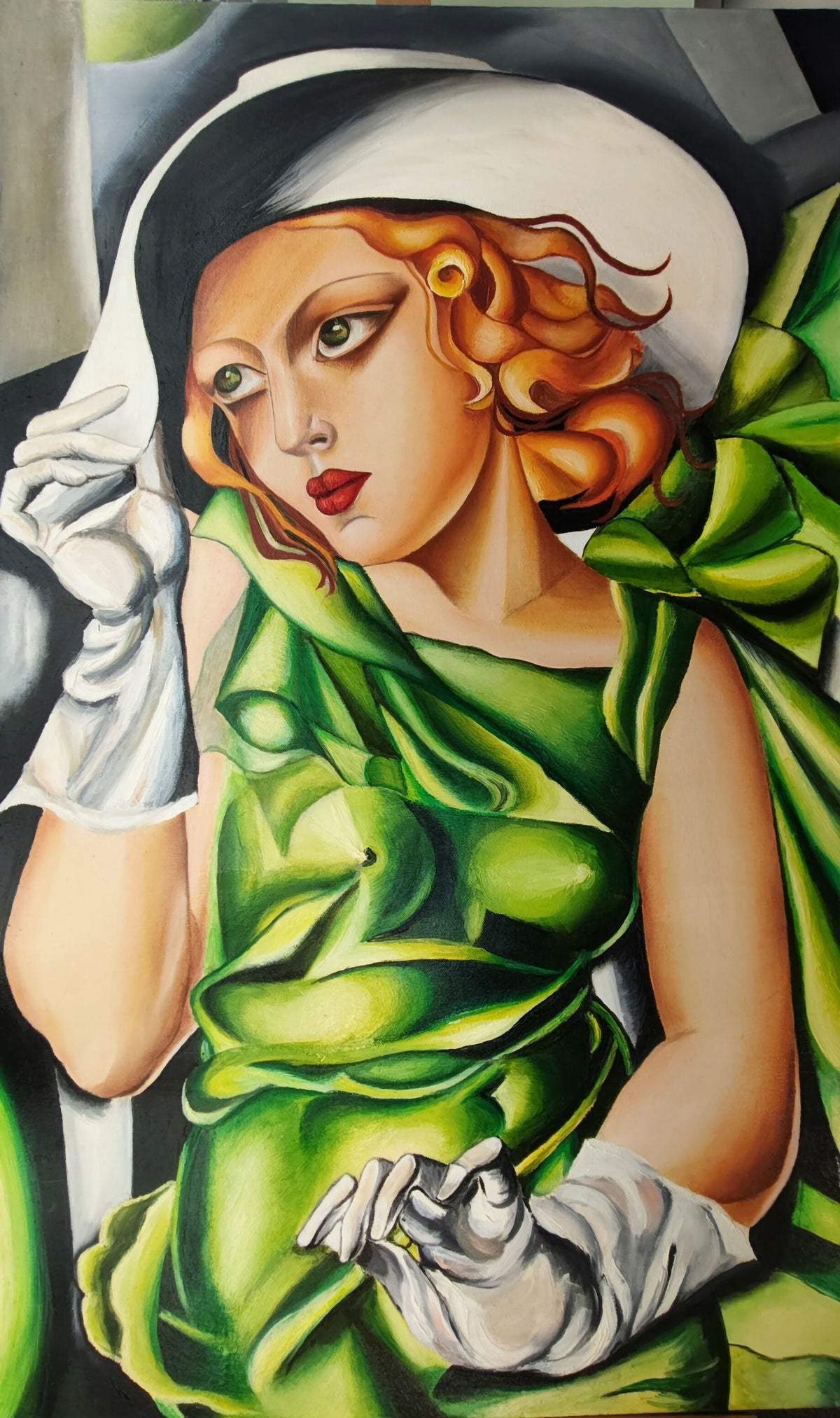 Ragazza in verde con guanti ( coppia di Tamara de Lempicka)
