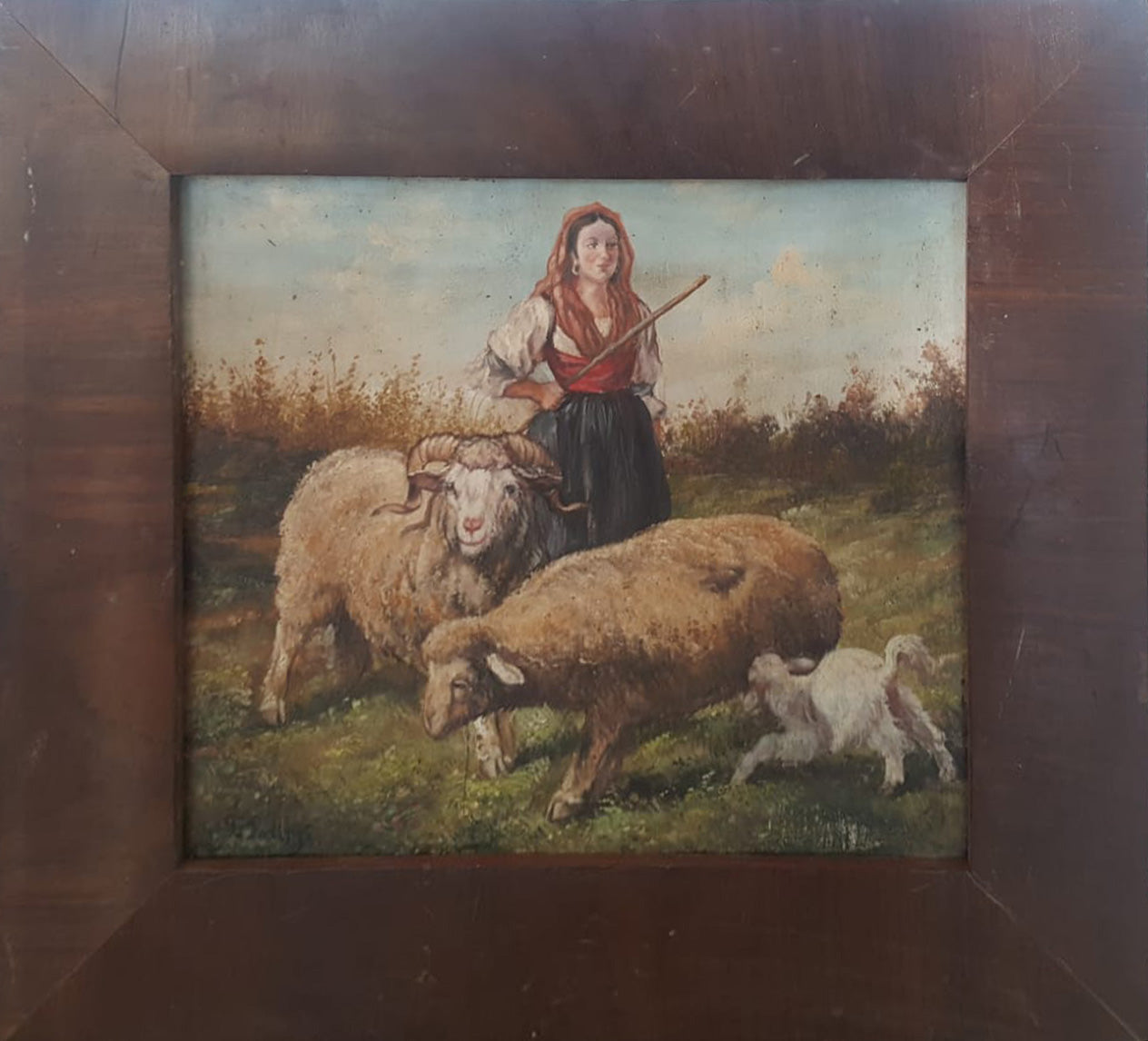 Francesco Paolo Palizzi - Pastorella con pecore