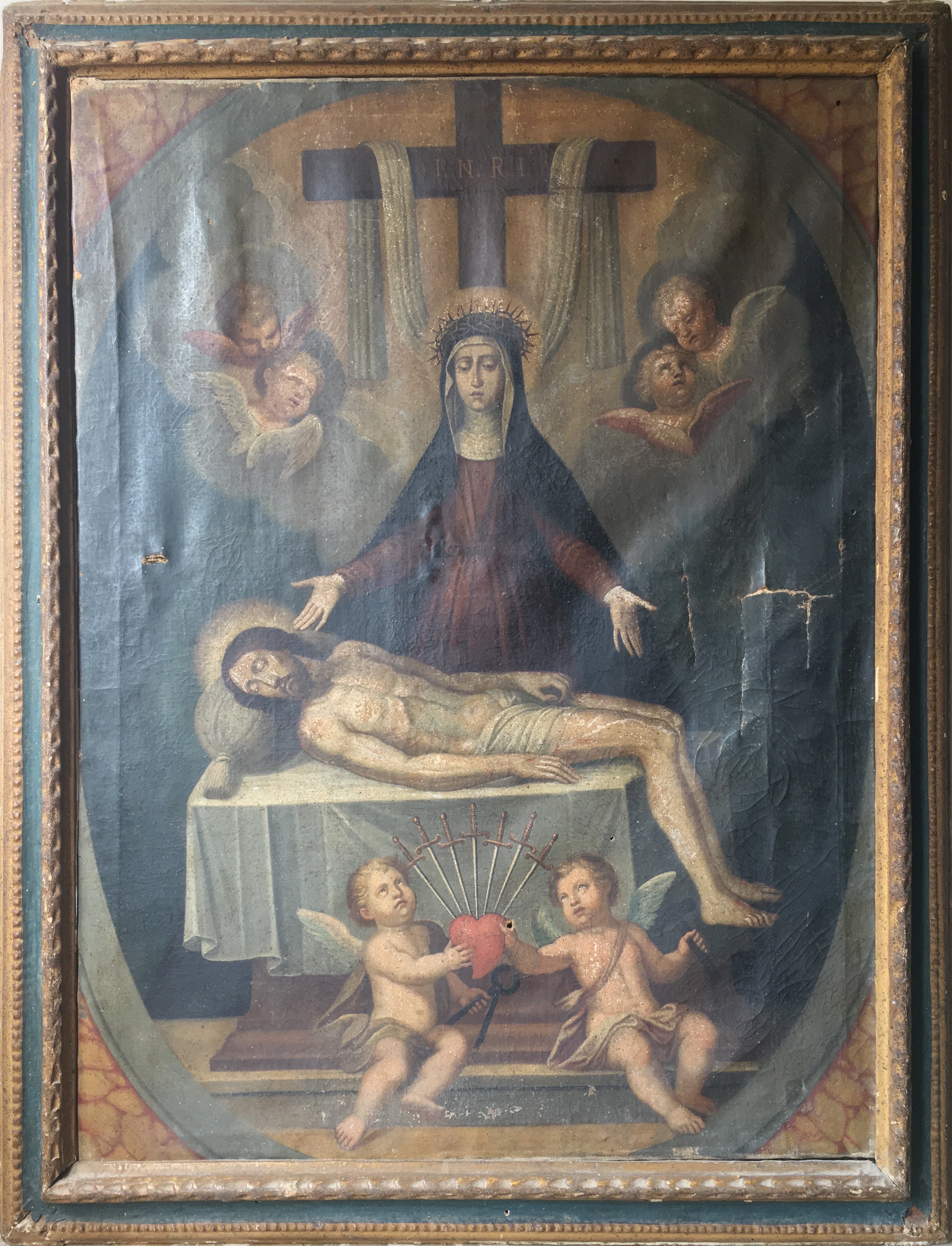 Artista sconosciuto - Madonna addolorata con deposizione Cristo morto