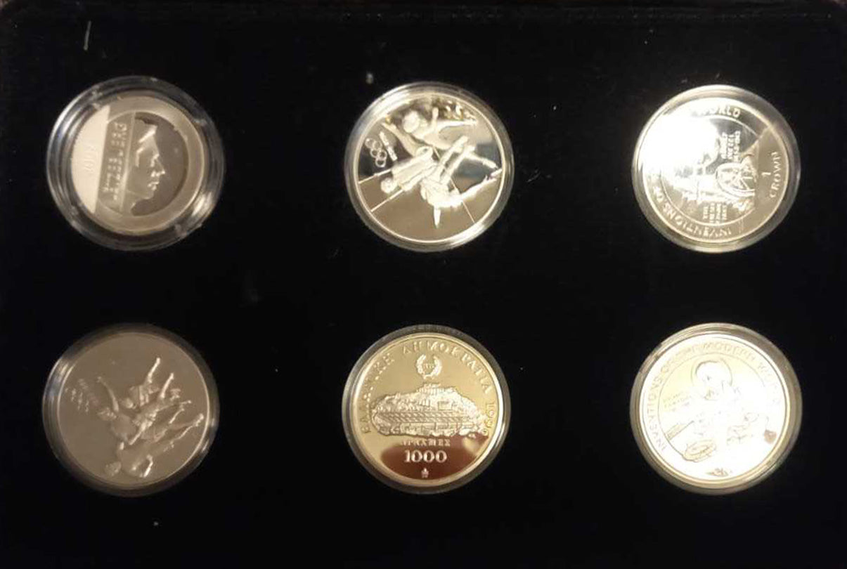 MONETE IN ARGENTO 10 PEZZI FIOR DI CONIO CONIATE PER CELEBRARE LE OLIMPIADI DI ATLANTA 1996