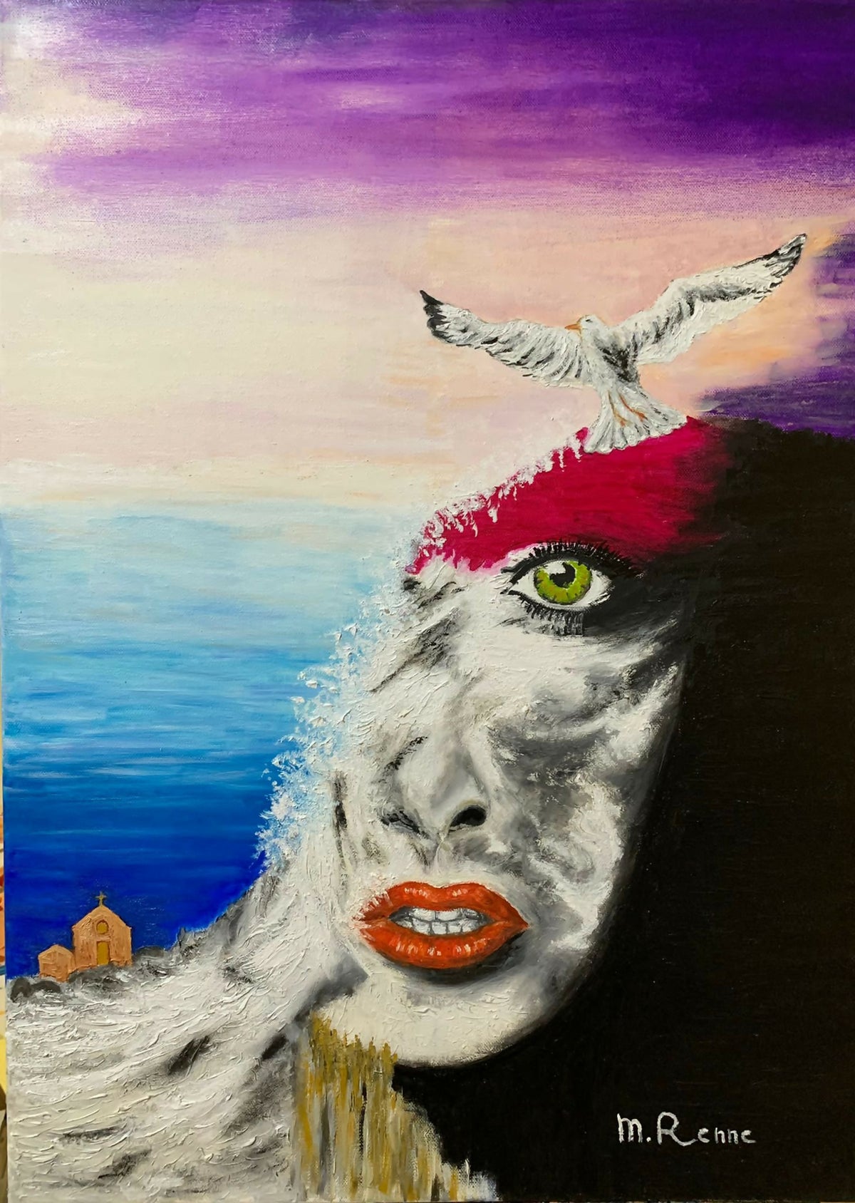 La pace nella mente di Mirella Anna Renne, olio su tela – allegoria