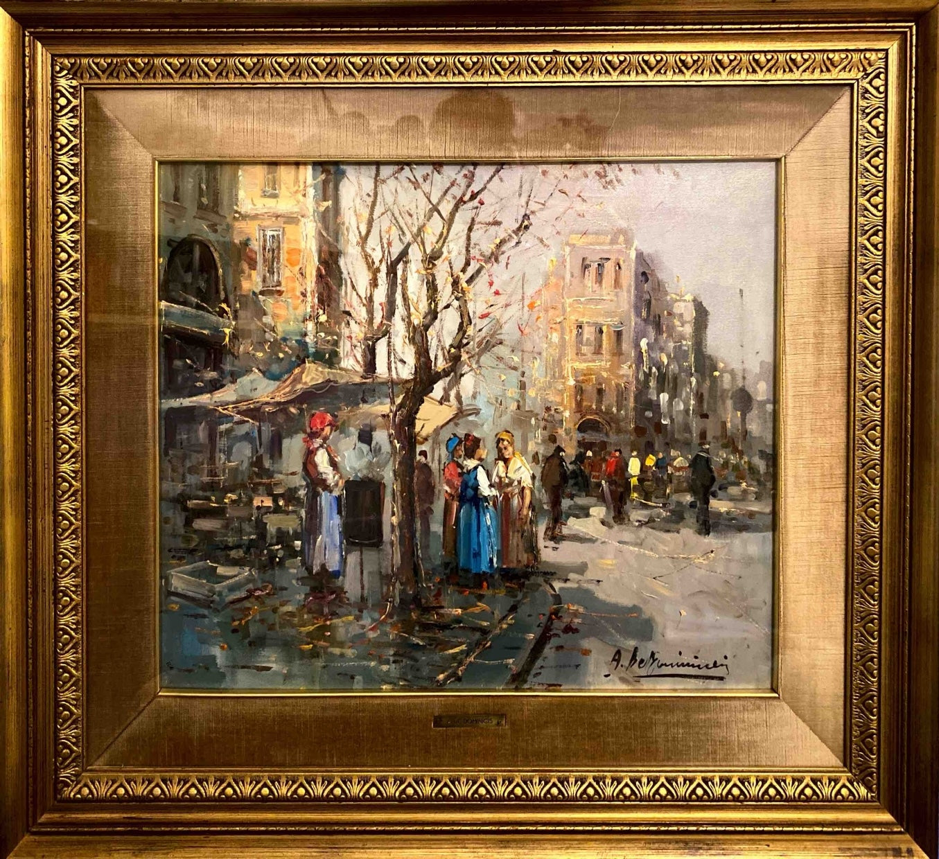 Mercato cittadino - Olio su tela - Aldo De Dominicis