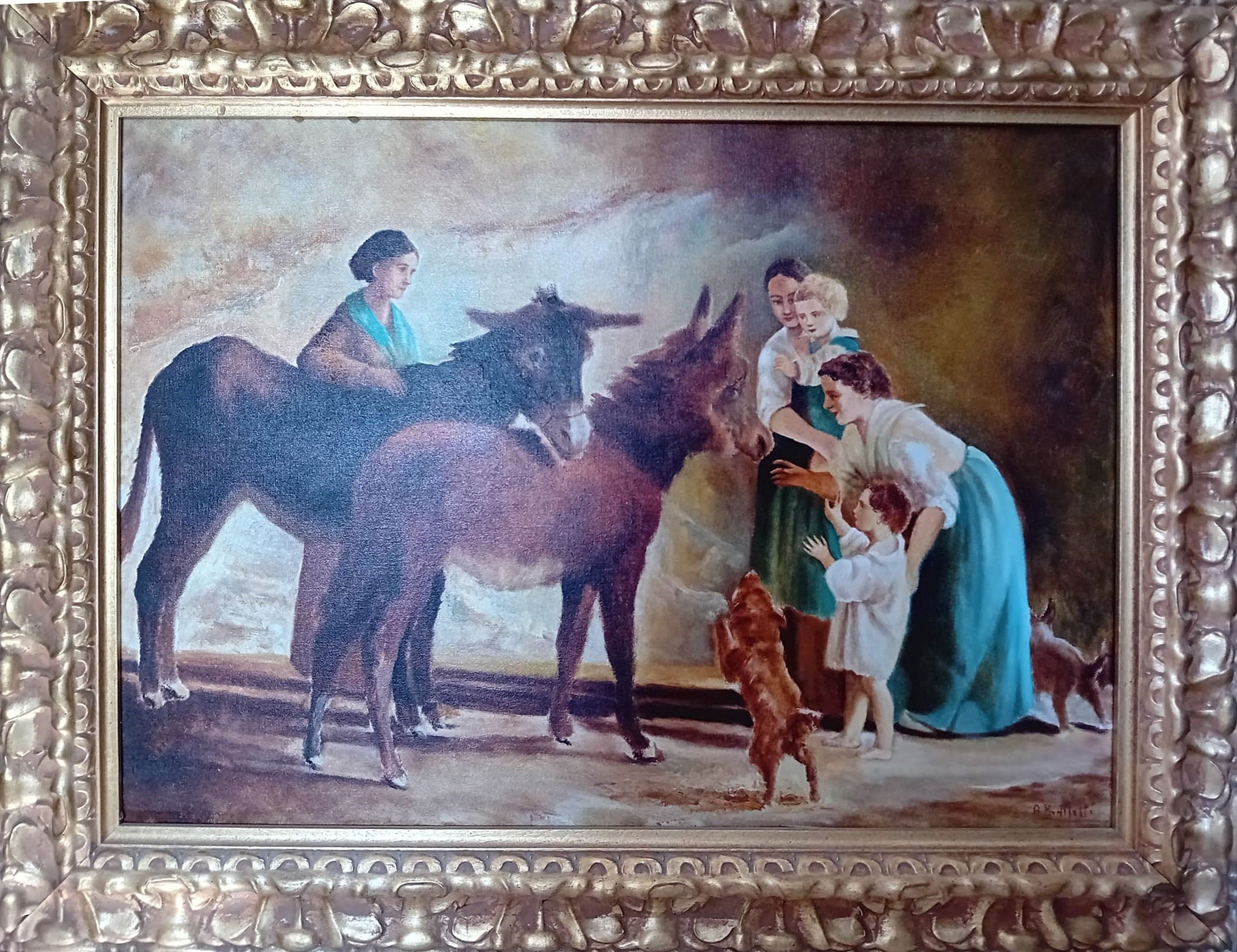 Annamaria Arletti - by Filippo Palizzi, Interior of the stable
