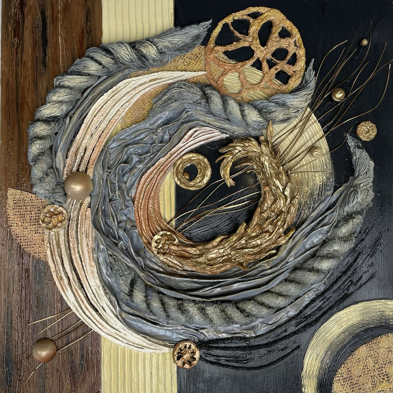 Liliia Kaluzhyna - Arte murale marrone Japandi