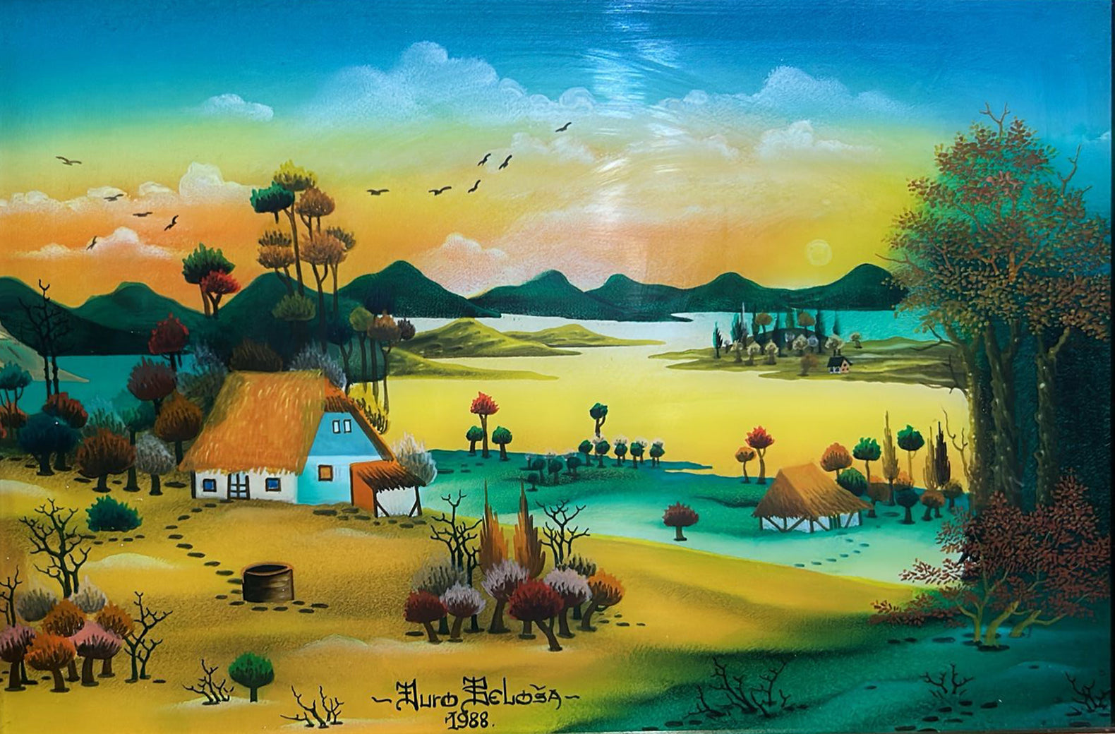 Auro Belosa - Senza titolo (Casa tetto arancione primavera)