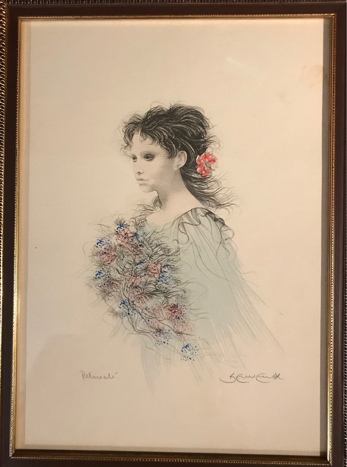 Riccardo Benvenuti - Donna con fiore tra i capelli