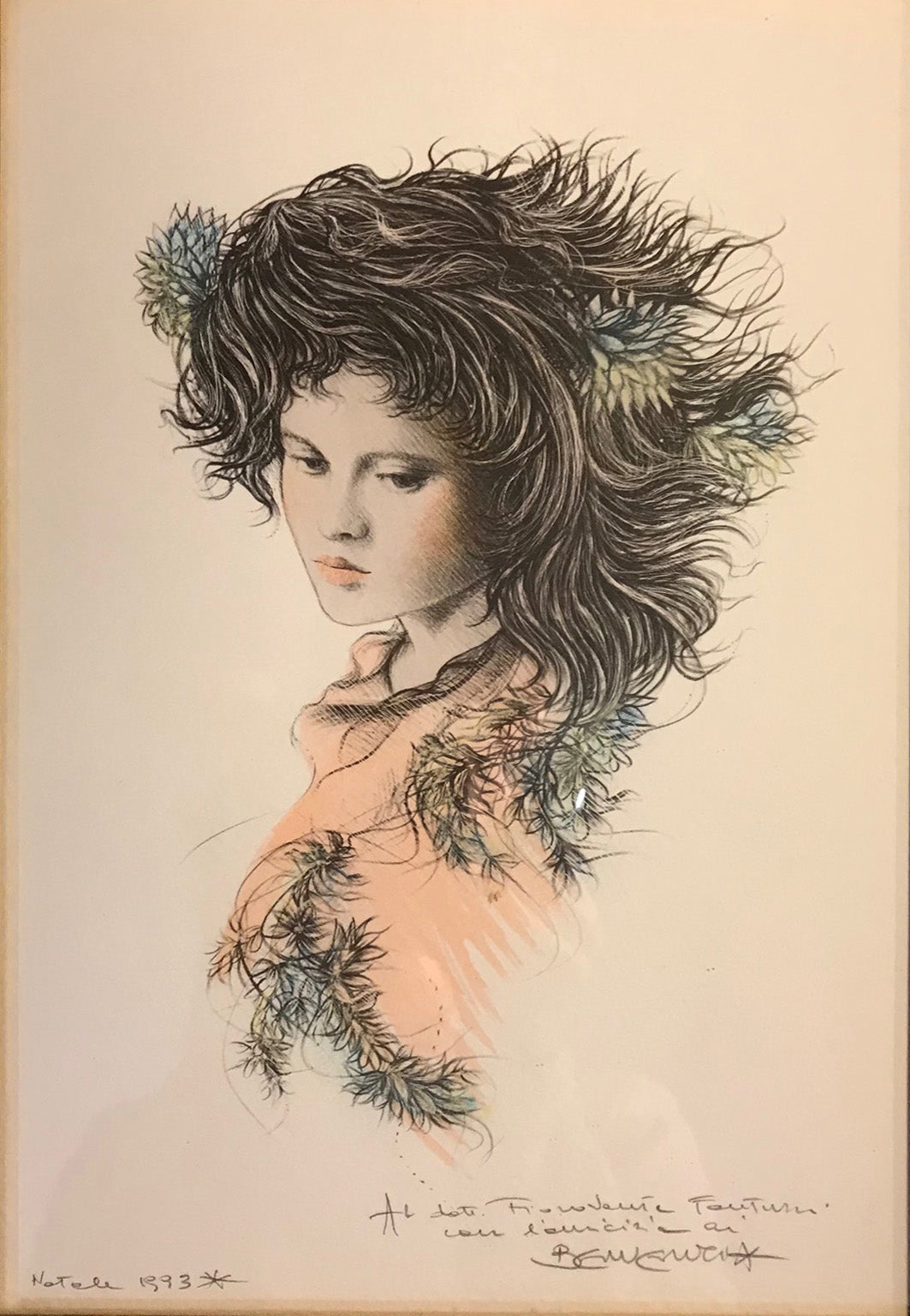 Riccardo Benvenuti - Donna con piccoli rametti di abete nei capelli