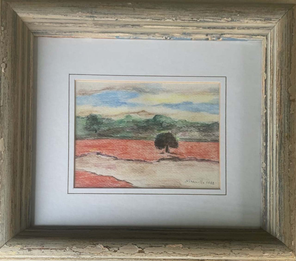 Senza titolo (paesaggio) di Pericle Stromillo, Tecniche miste, 13 × 17 cm