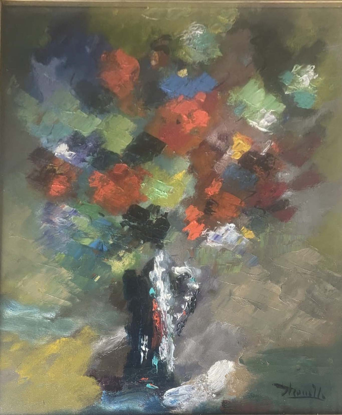Senza titolo (vaso di fiori) di Pericle Stromillo, Olio su tela, 50 × 42 cm