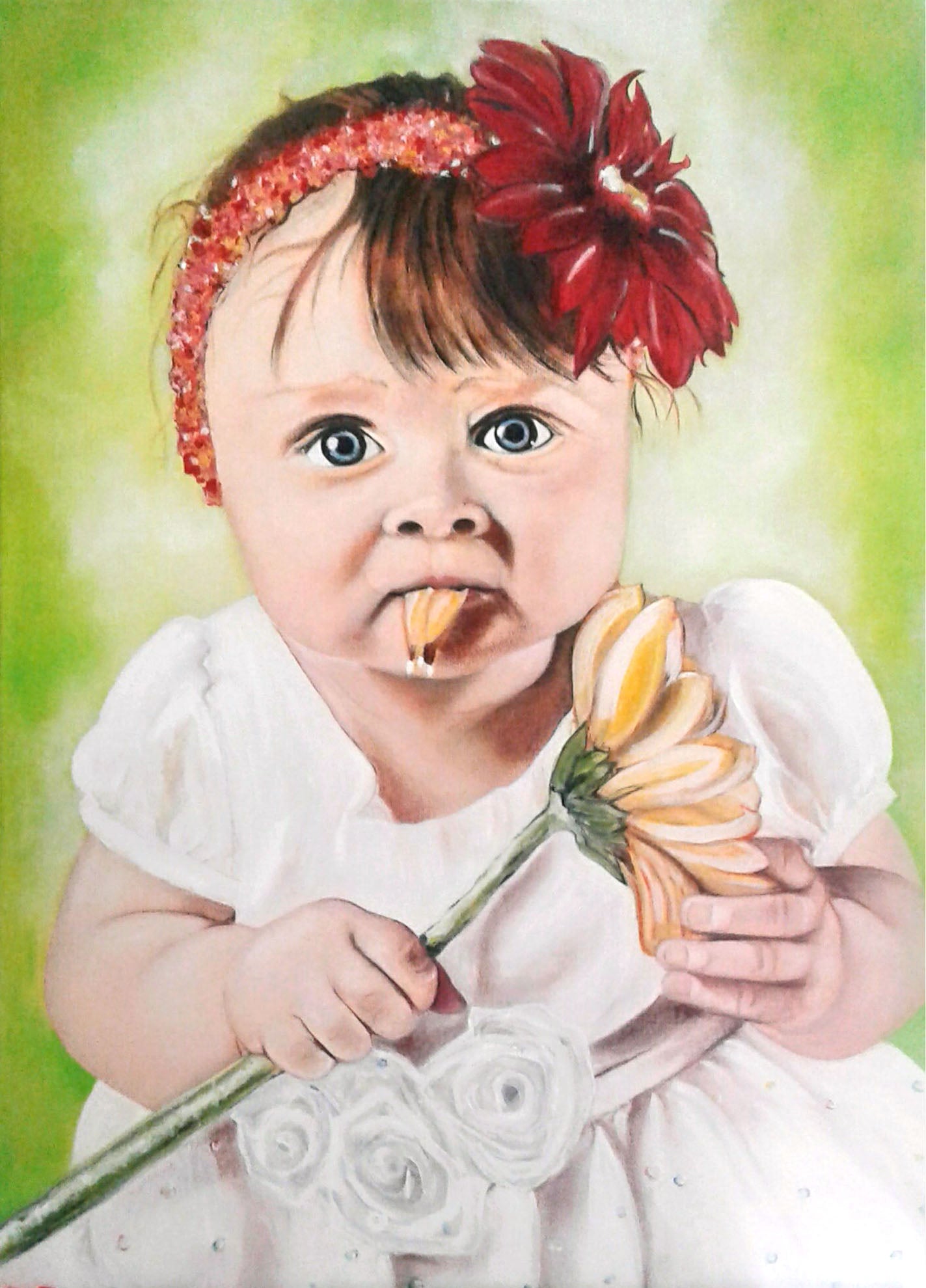 Rosa Benato - Bimba con fiore