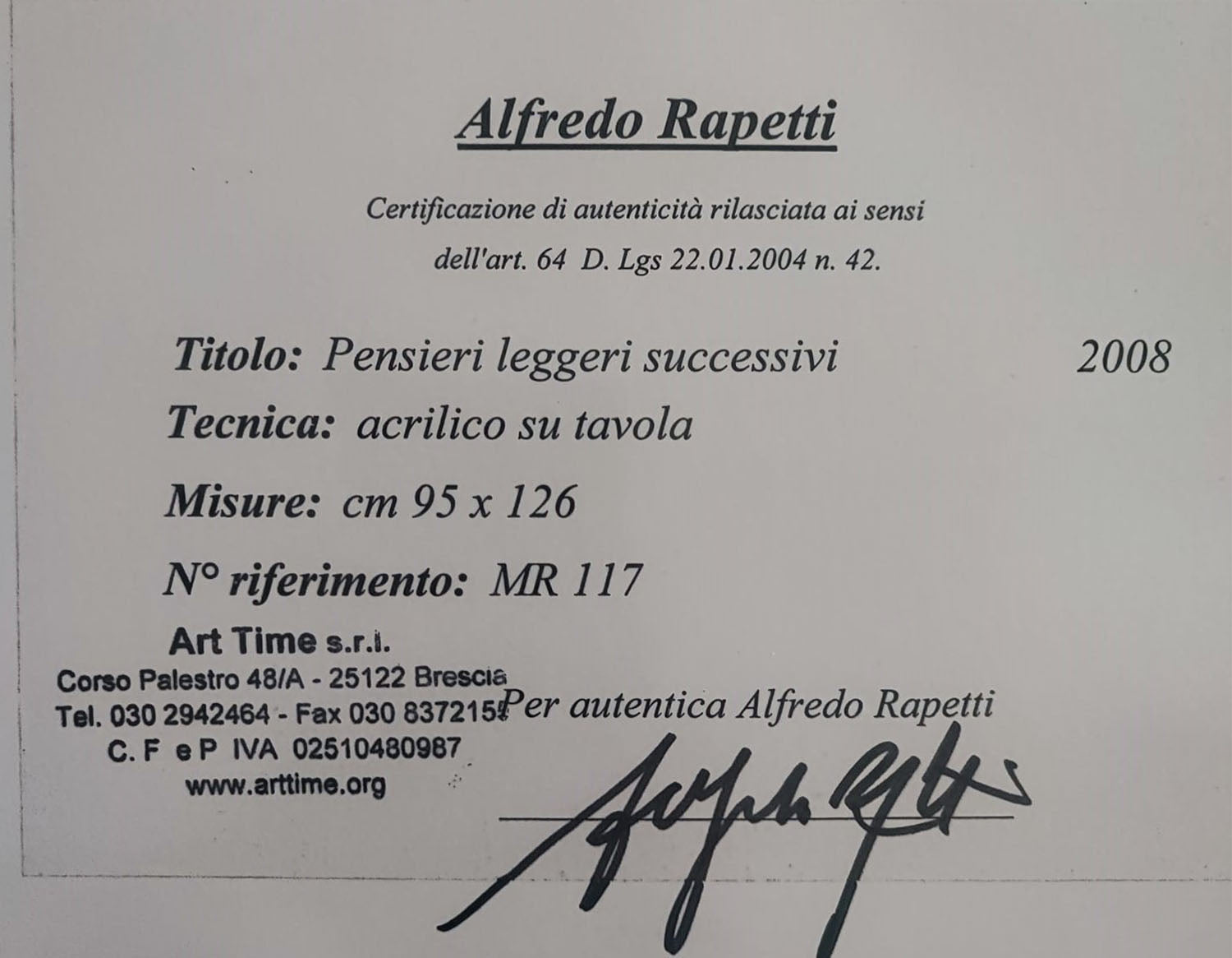 Alfredo Rapetti - Pensamientos ligeros posteriores