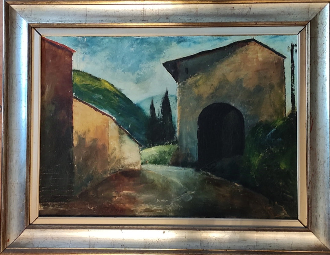 DITTICO ARTISTA SCONOSCIUTO -  CASALE BOSCO E CHIESA ANTICO BOSCO