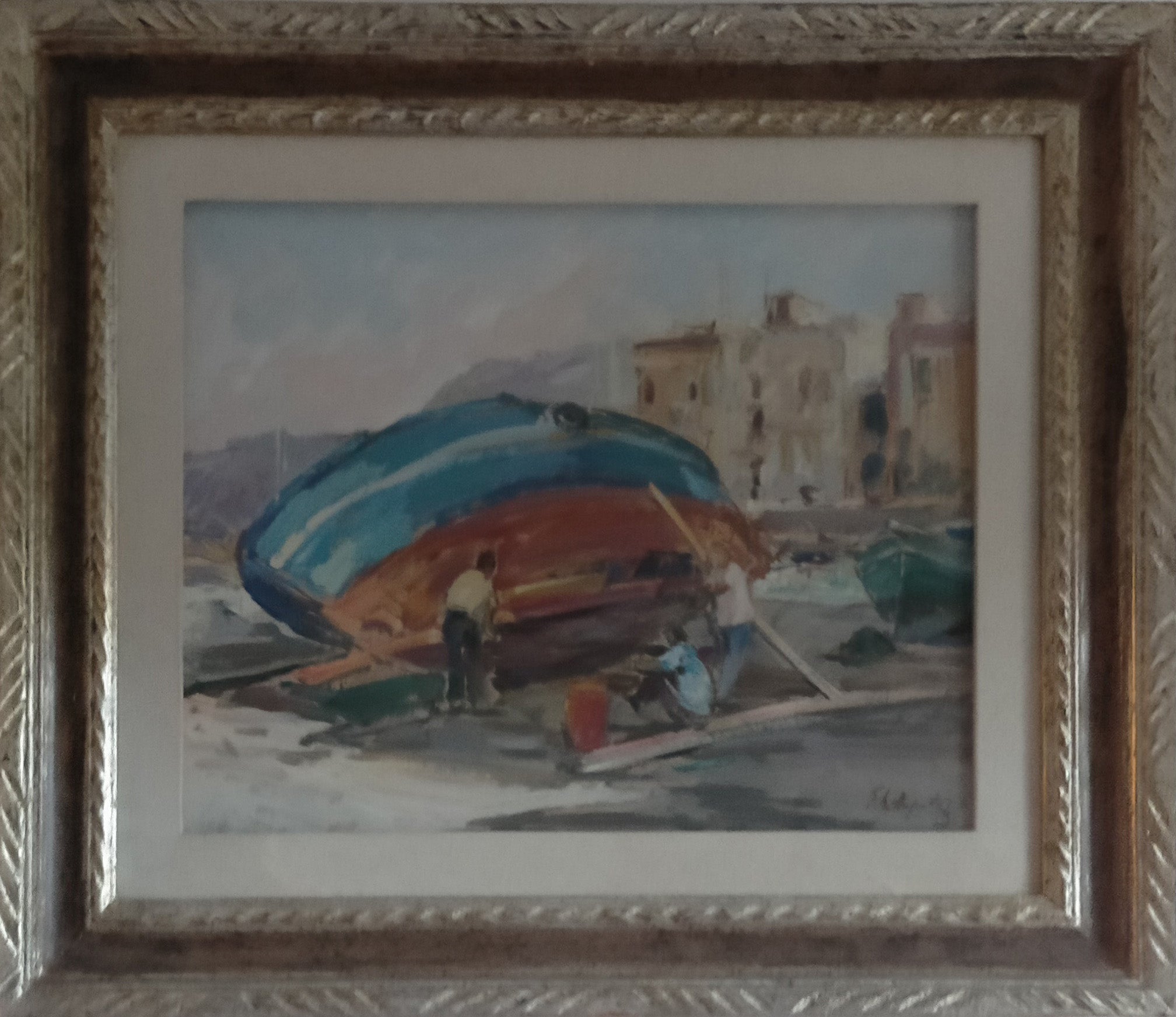 Edmondo Di Napoli - Barco en reparación