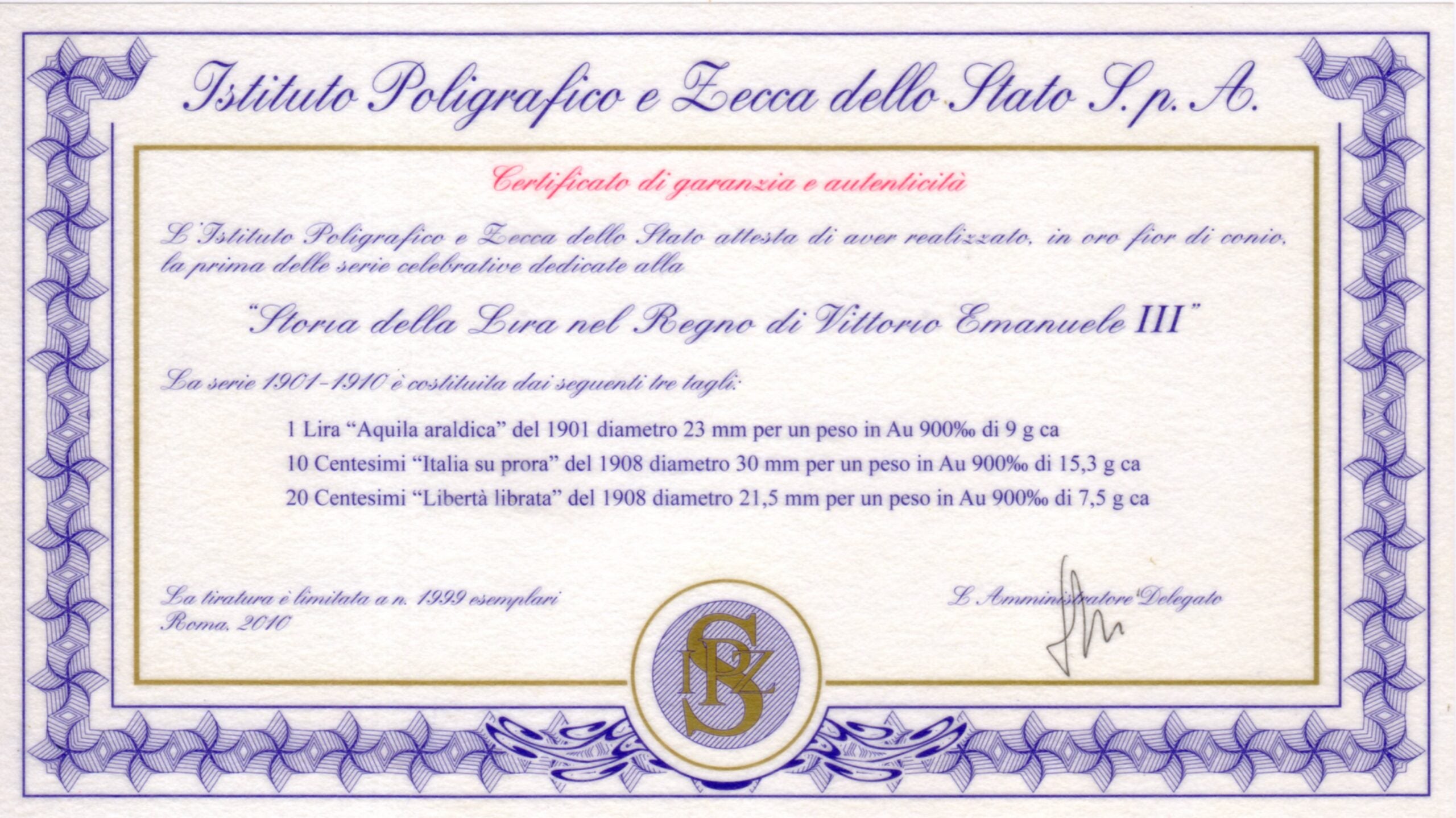 The History of the Lira in the Reign of Vittorio Emanuele III - Ipzs and GOLD Pound Elizabeth II