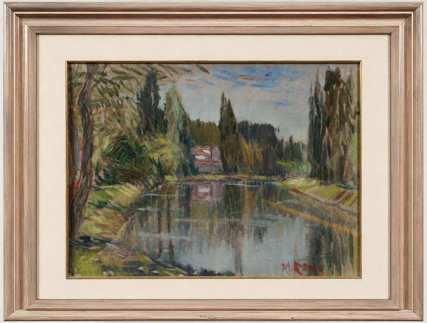 Luci sul Brenta, di Mario Rossi, olio su tela