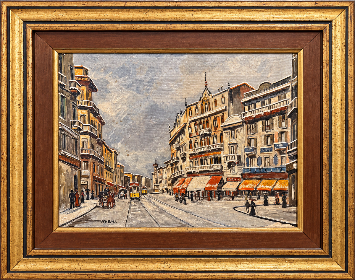 Senza titolo Scorcio urbano di Nuemi, olio