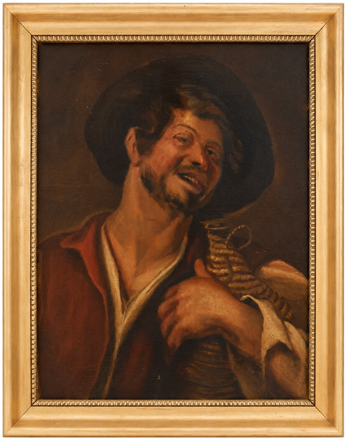 Figura maschile sorridente con coppa, autore sconosciuto