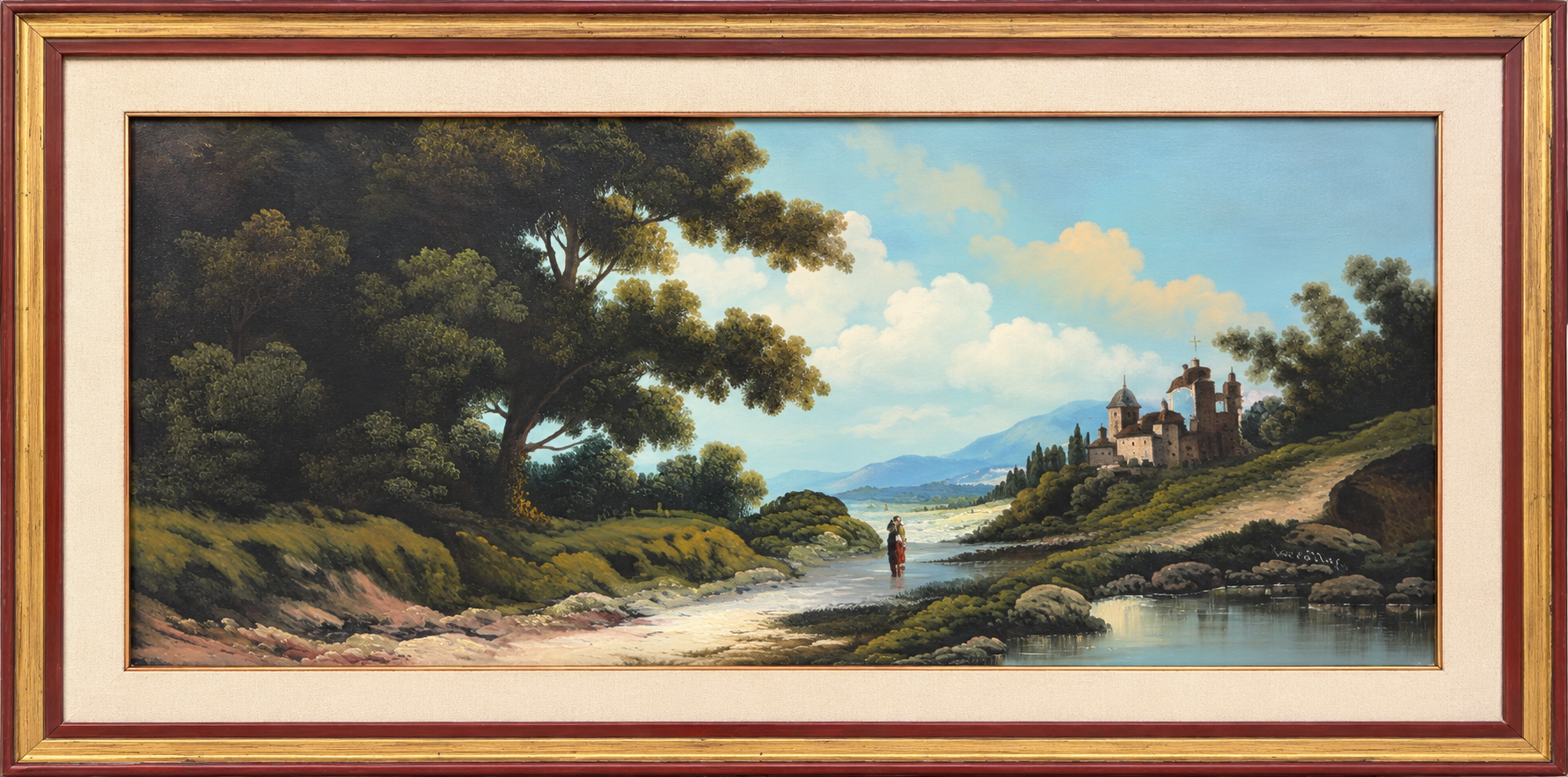 Ampio paesaggio di Alfonso Pietrosemoli, olio su tela