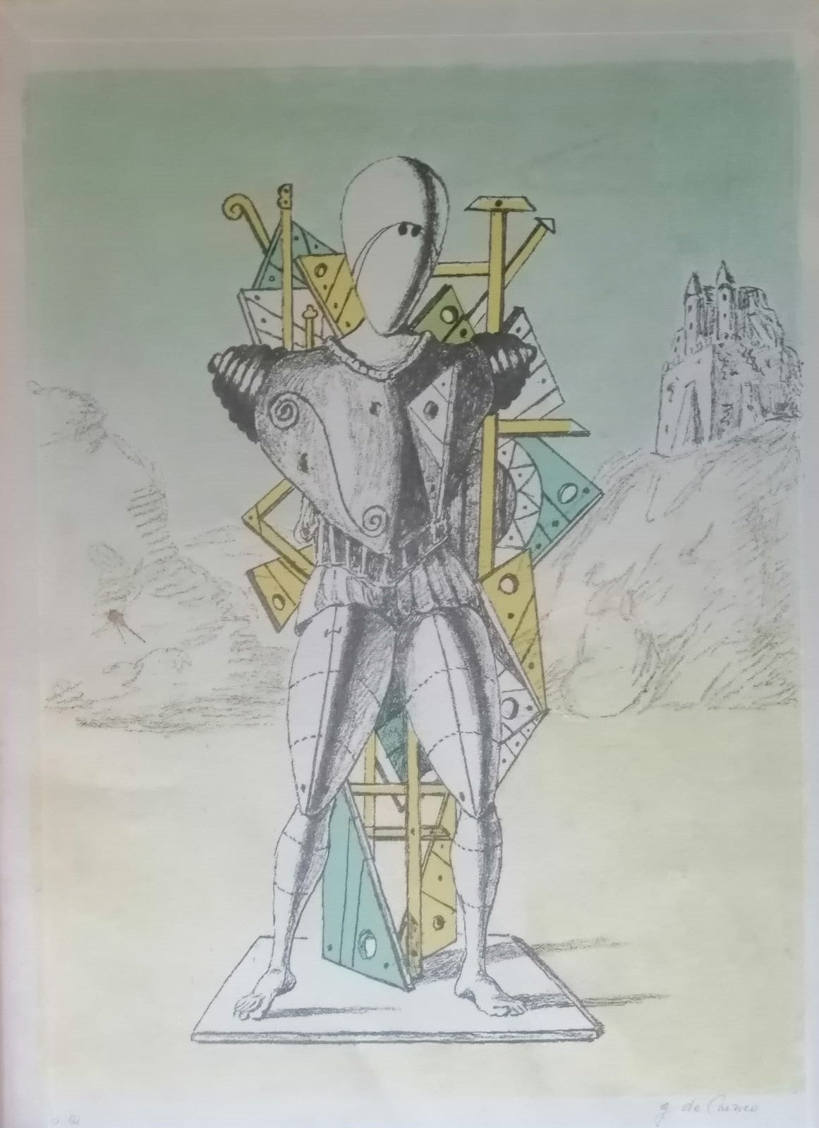 GIORGIO DE CHIRICO - LITOGRAFÍA EN COLOR