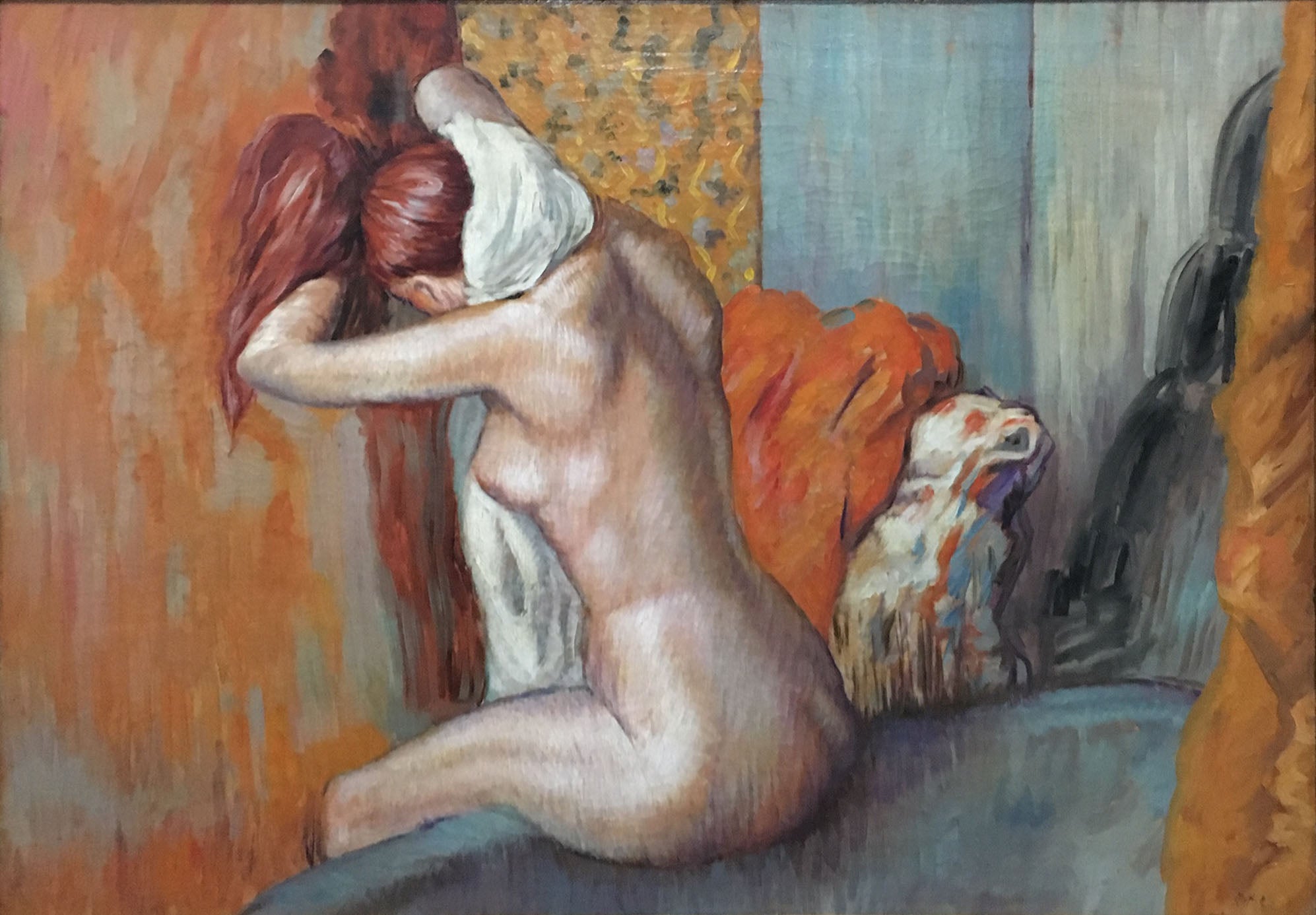 Alessandro Maffei - Mujer secándose el cuello "Homenaje a Degas"