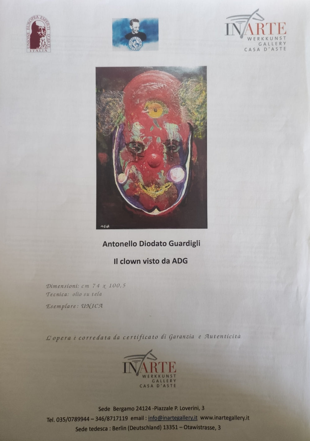 ANTONELLO DIODATO GUARDIGLI - IL CLOWN VISTO DA ADG