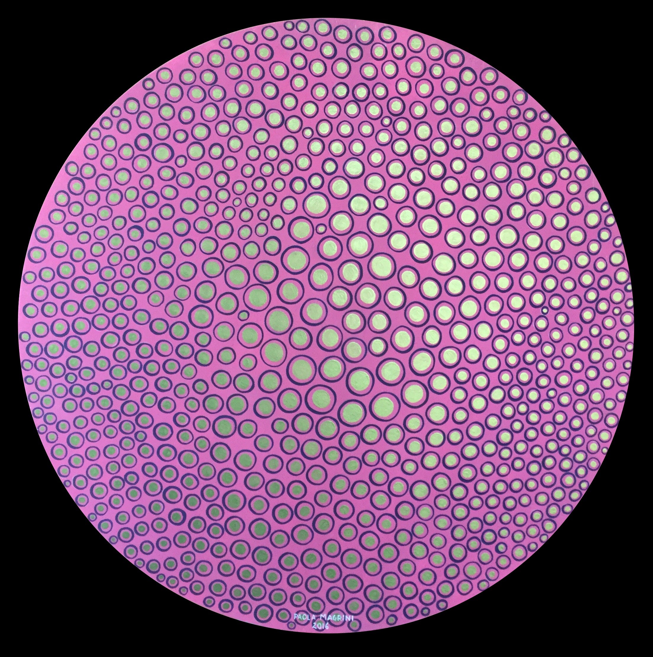 Paola Magrini  - Disco fucsia verde metal
