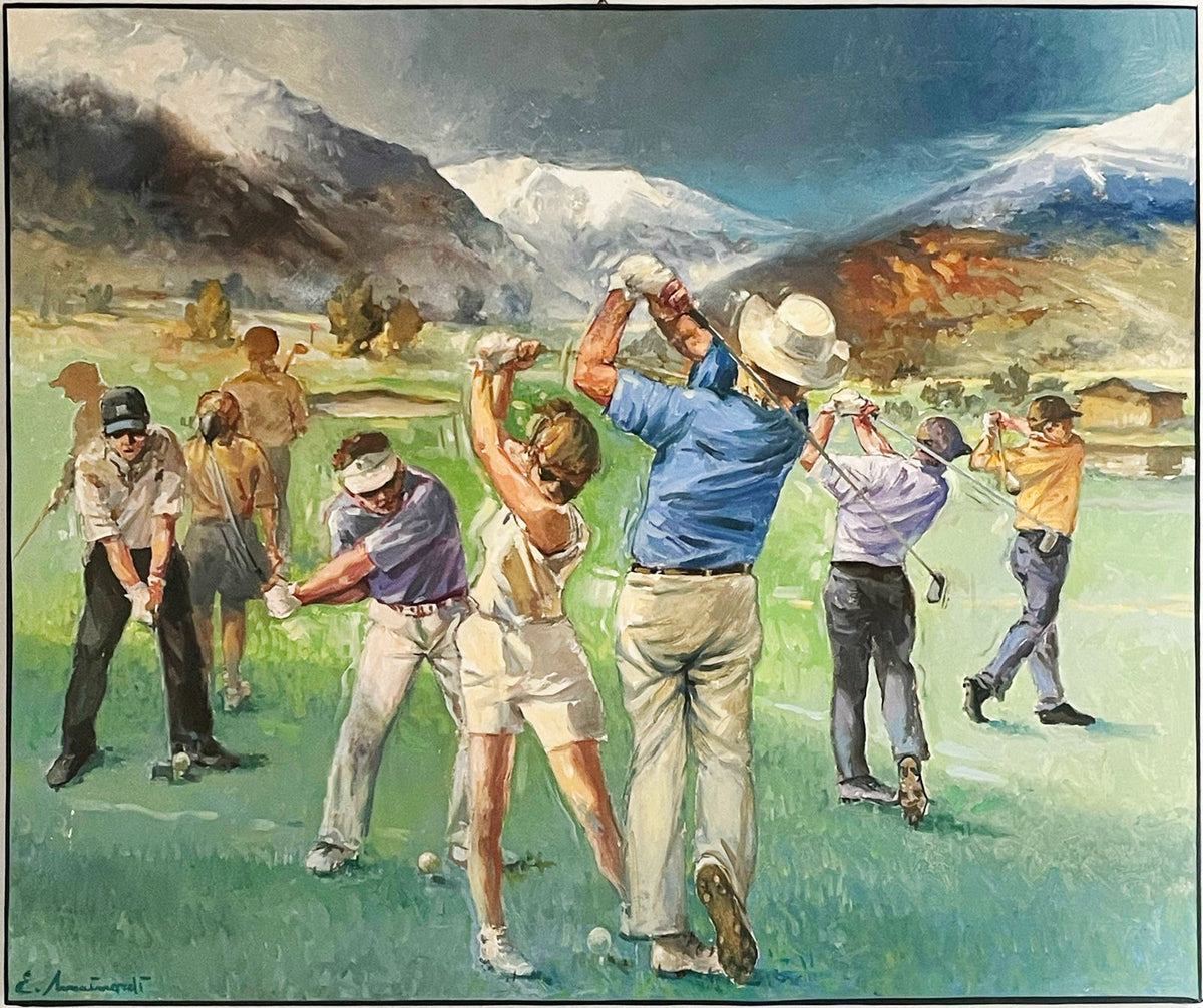 Golf a Bormio – Olio su tela – Elvio Mainardi