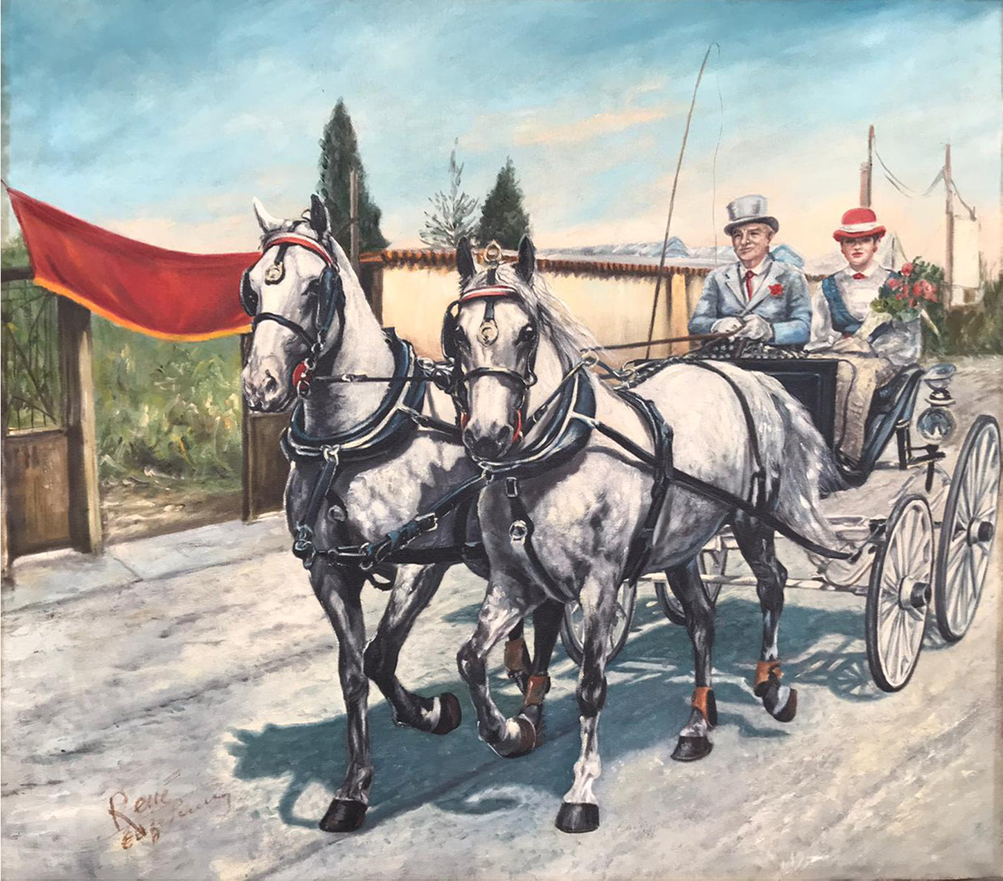 Enzo Paini - Calesse con cavalli