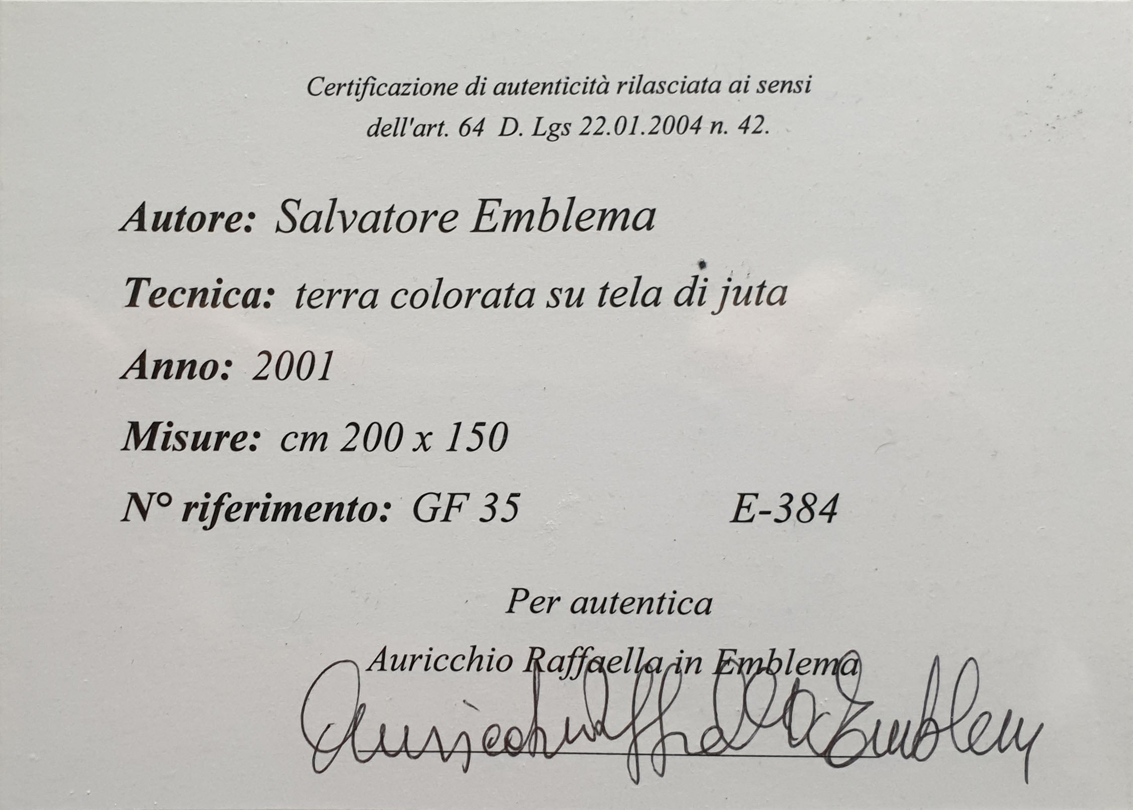 Salvatore Emblema - Senza titolo