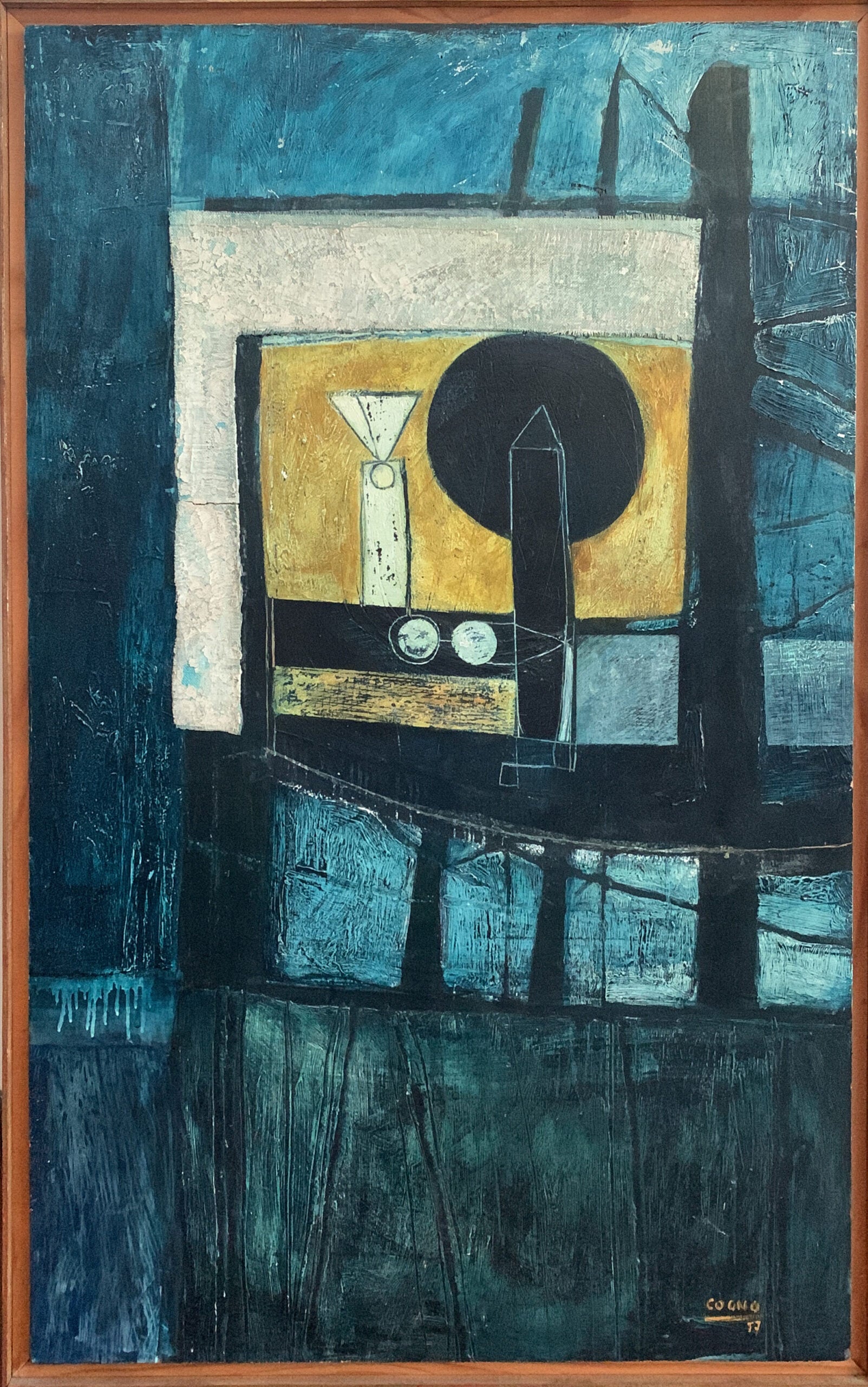 Enzo Cogno - Oggetti e il prato, la sera