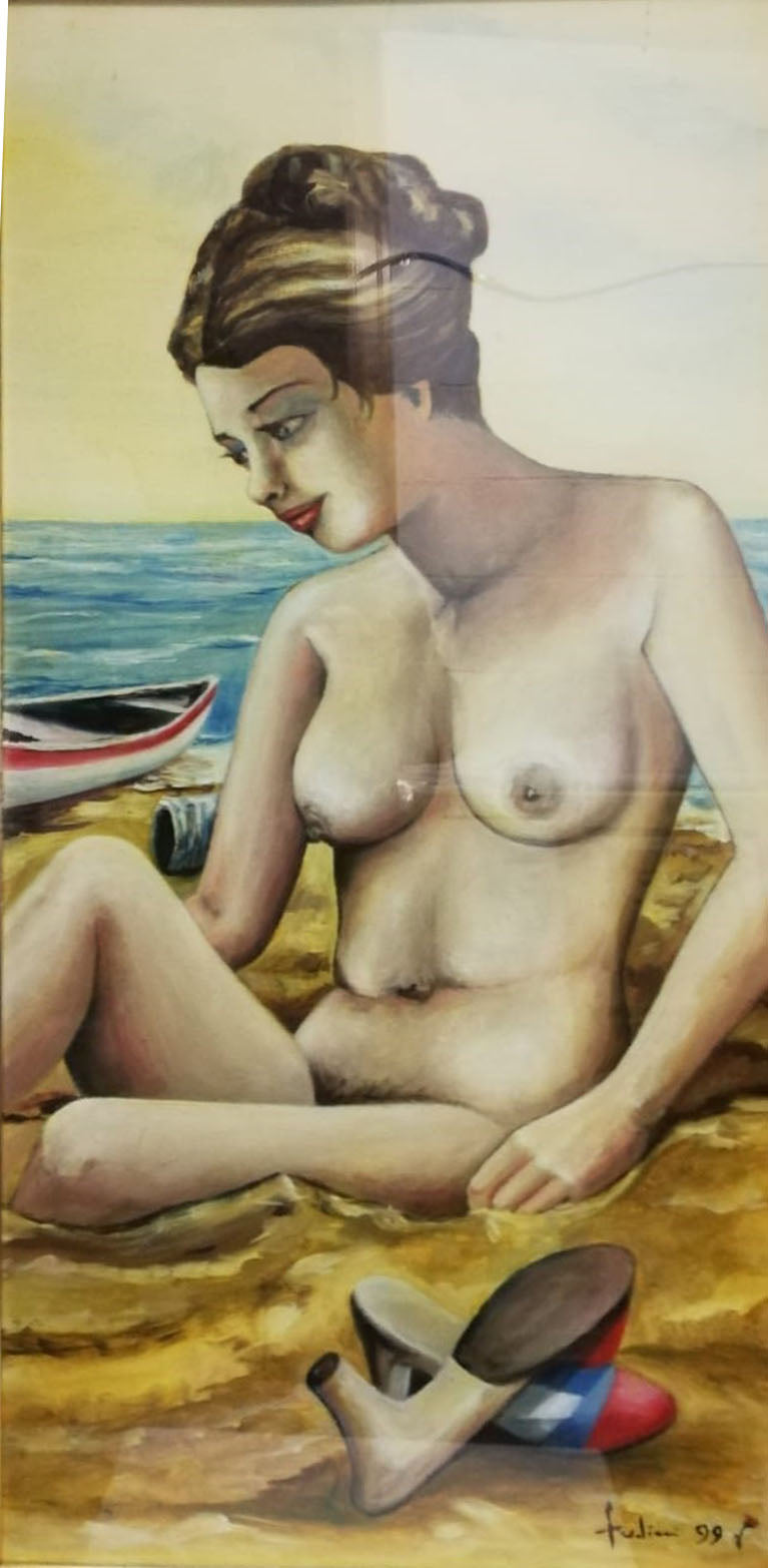 Maria Frediani - Desnudo de mujer sentada