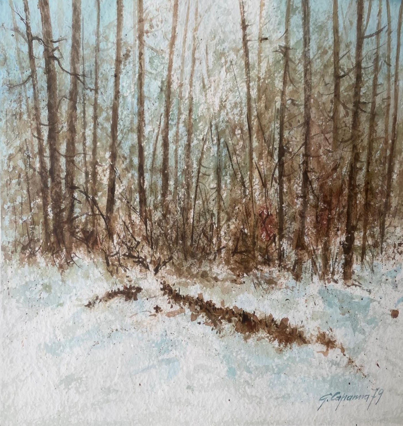 Giordano Capanna - Senza titolo (Bosco innevato)