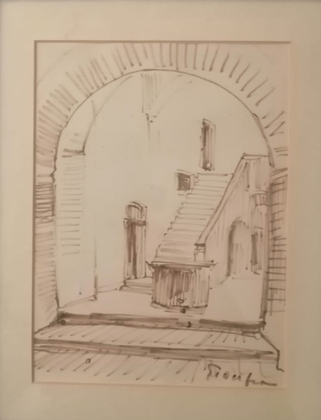 SCORCIO DEL CORTILE DEL PALAZZO VESCOVILE DI RIETI - ORTENSIO GIONFRA