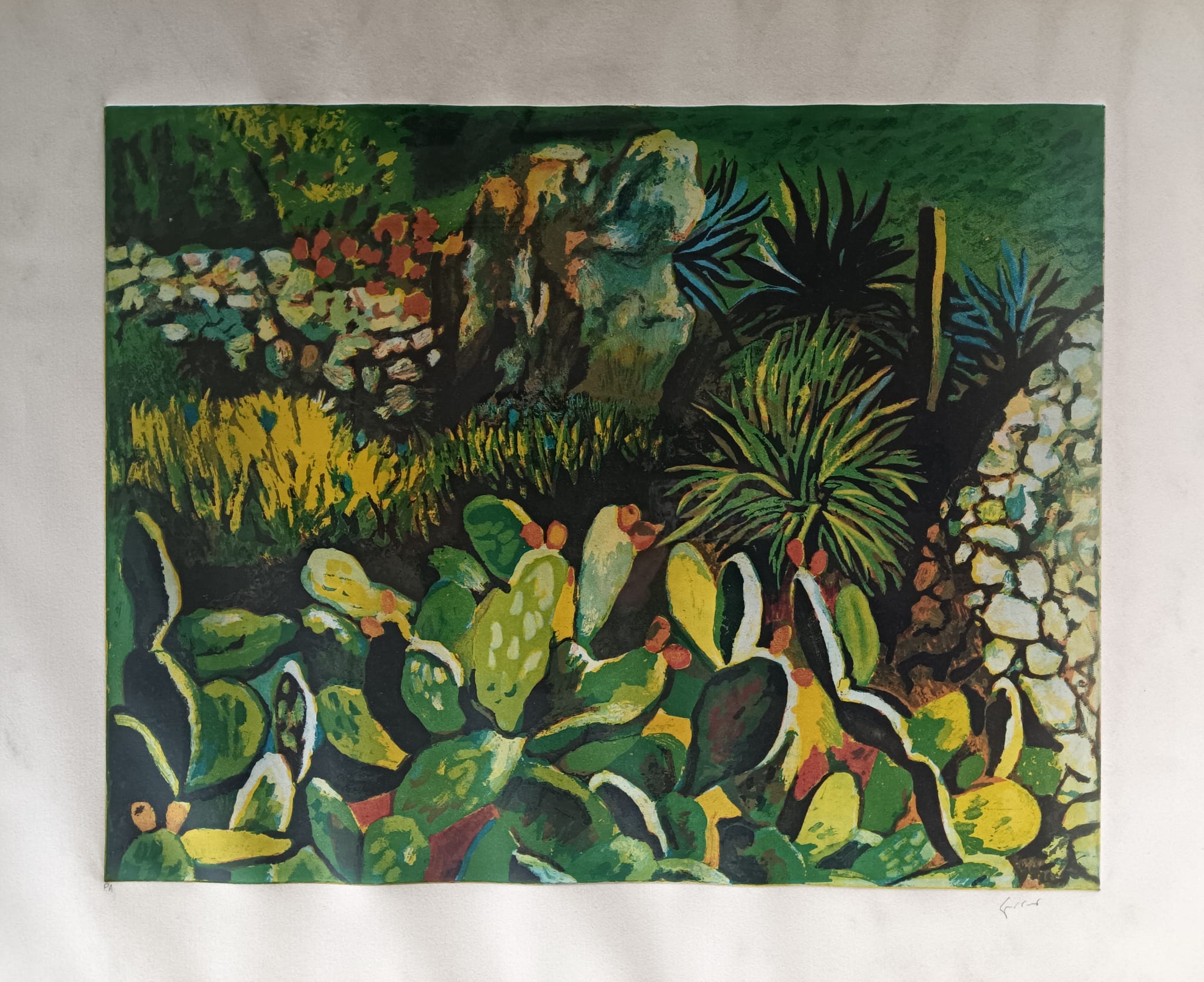 Renato Guttuso - Paesaggio siciliano (fichi d'india)