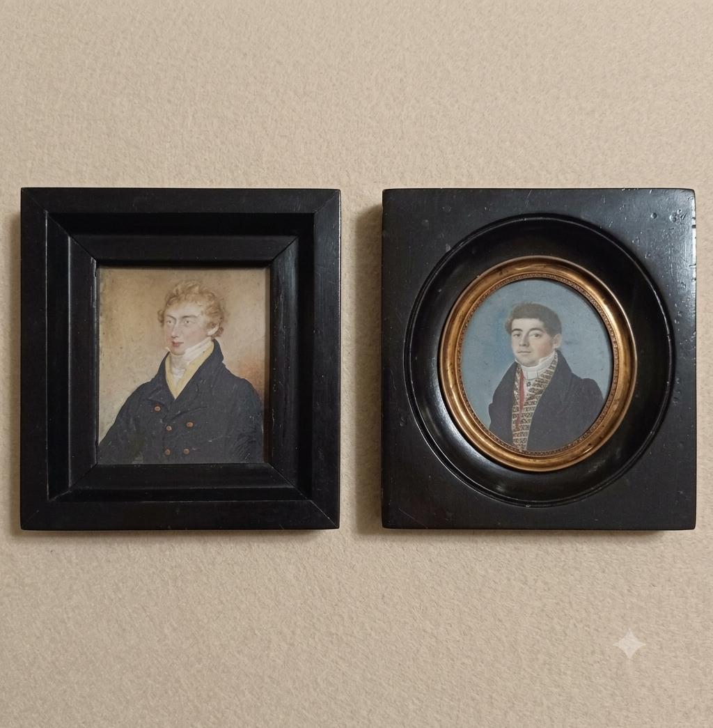 Ritratto maschile di gentiluomo (2 opere) - Acquerello