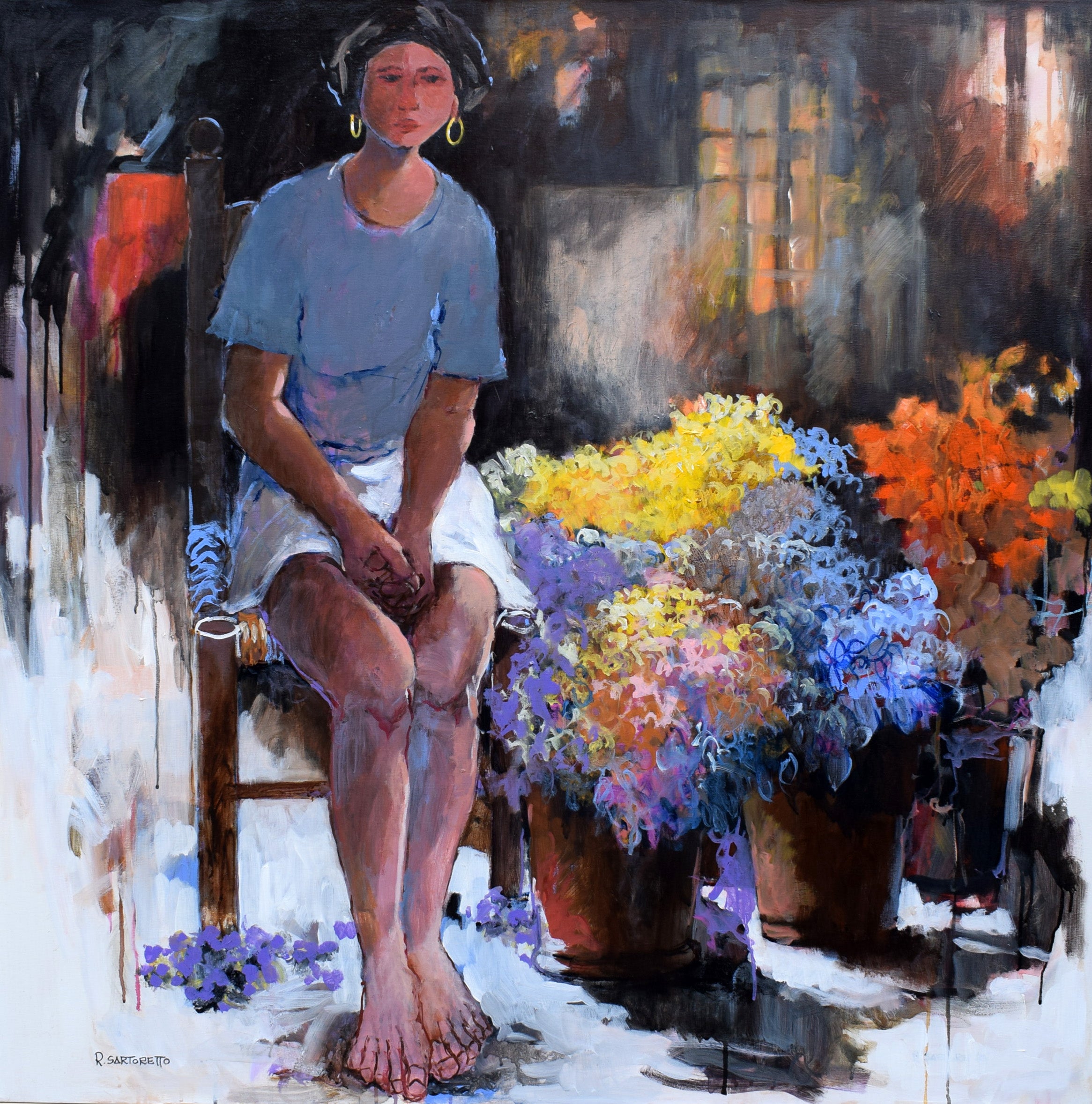 Renato Sartoretto - Giovane fioraia