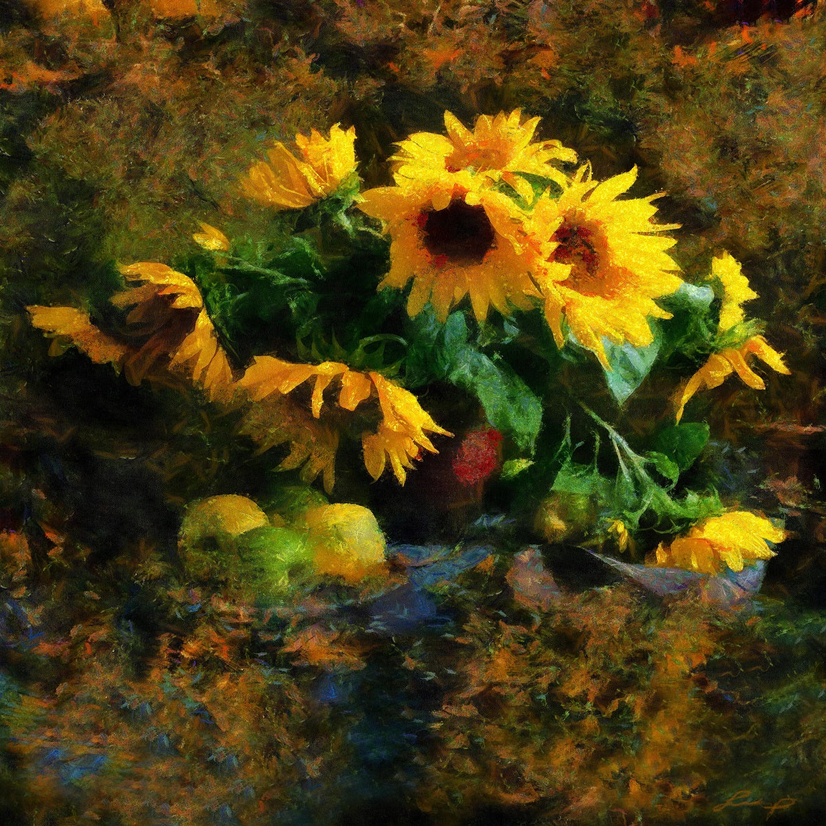 Andrea Shevchuk - Sunflowers with apples