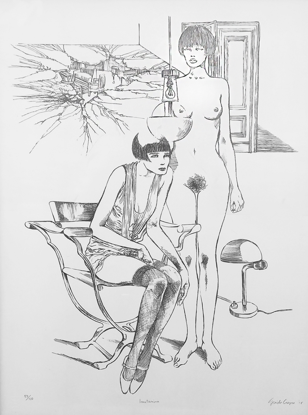 Guido Crepax - 5 Grafiche (Affezione, Esitazione, Identificazione, Imitazione, Soggezione)
