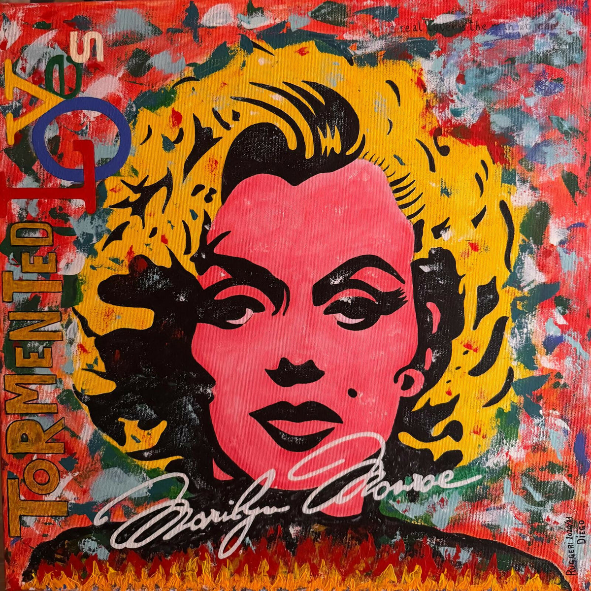 Marilyn Loves di Diego Ruggeri, Acrilico, 50 × 50 cm