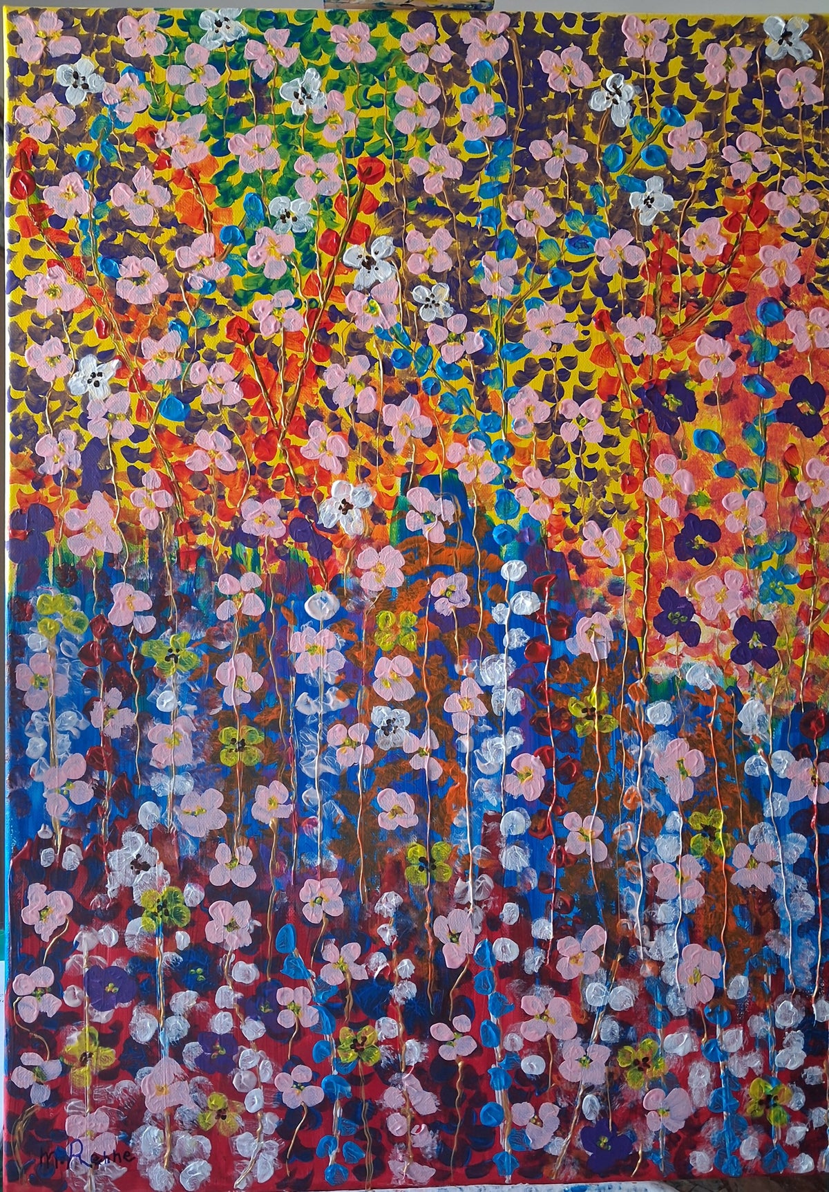 Prove di primavera di Mirella Anna Renne, acrilico – fiori