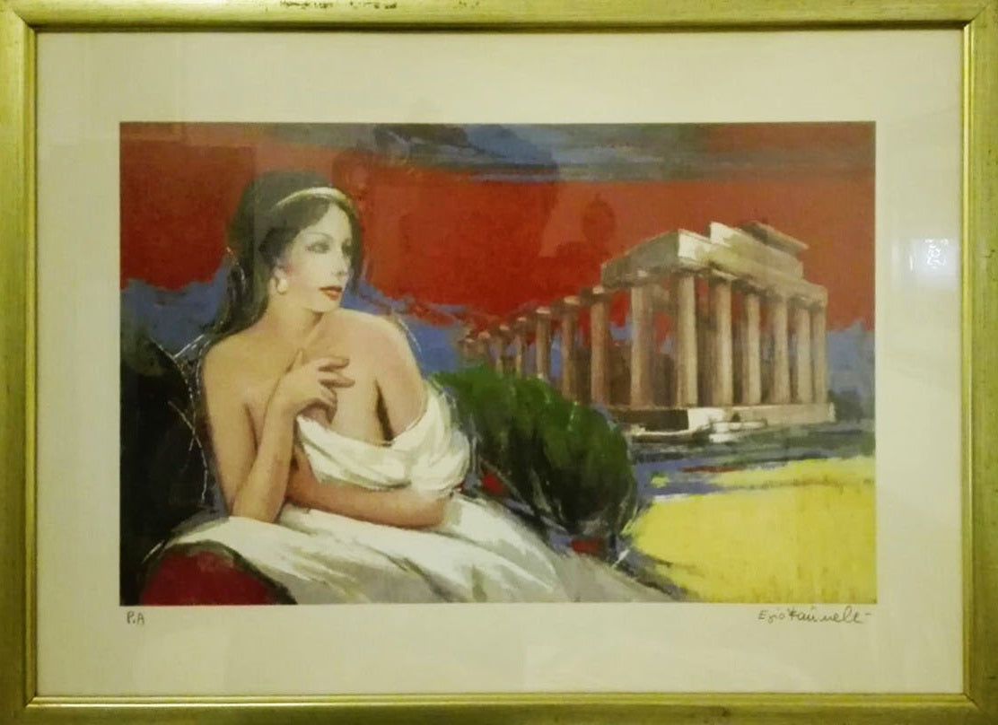 Ezio Farinelli - Donna su sfondo