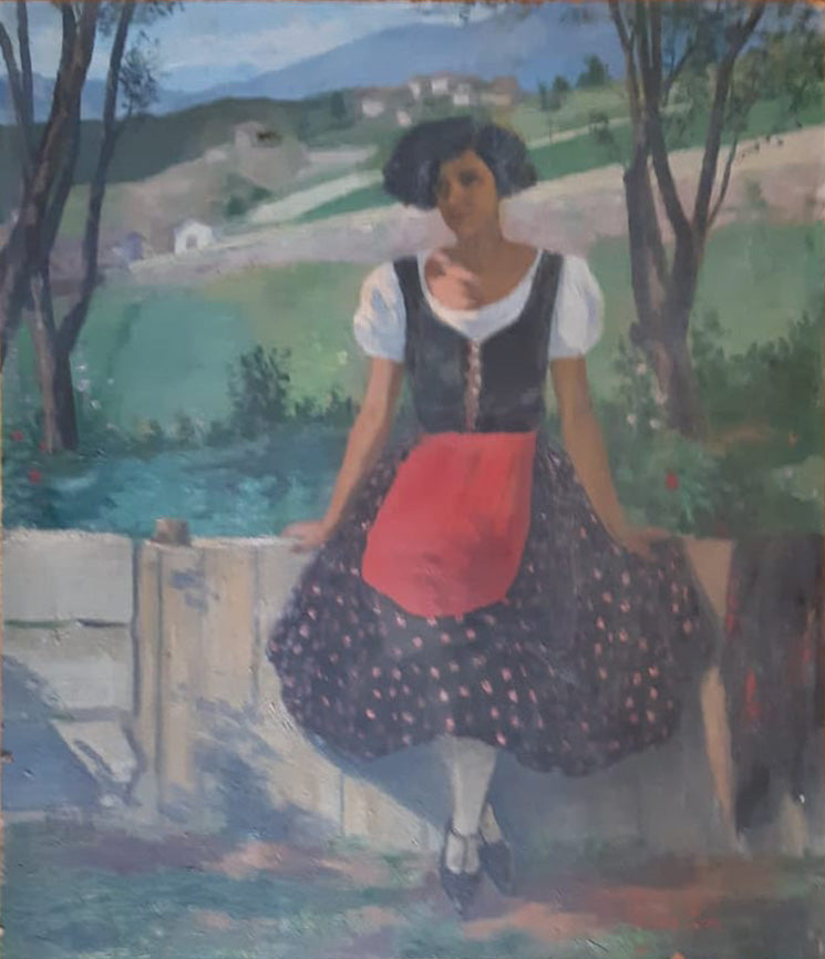 Anonimo - Donna seduta in costume tipico
